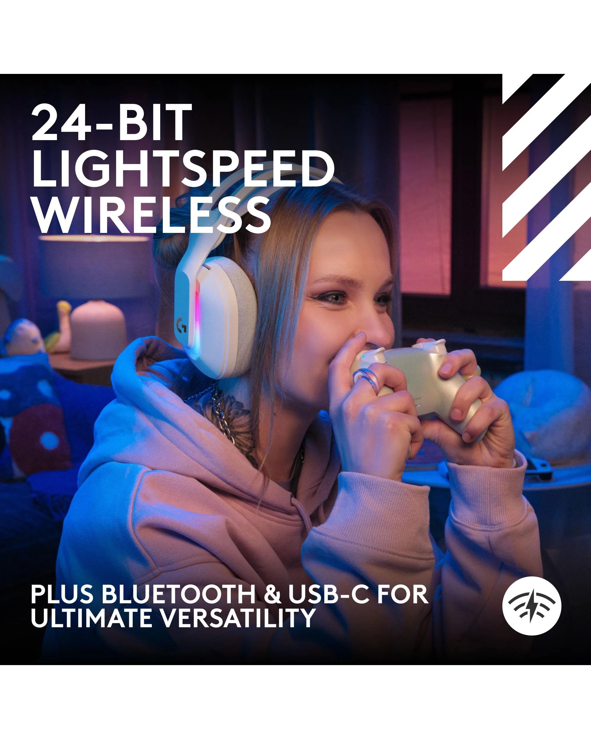 9 Logitech G Astro A20 X Playsync Wireless Gaming Headset - White, 9 of 10