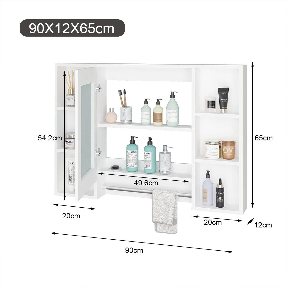3 LUXSUITE Bathroom Mirror Cabinet Medicine Shaver Shaving Wall Storage Cupboard Organiser Shelves Furniture Bathroom, 3 of 9