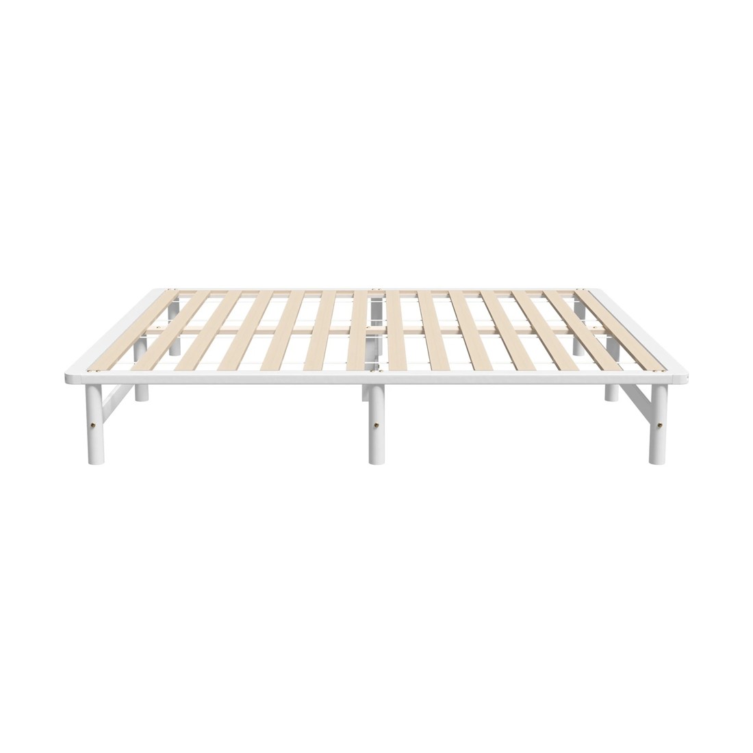 4 Oikiture Wooden Bed Frame King Size Base Platform Beds Solid Pine Wood
 - White, 4 of 10