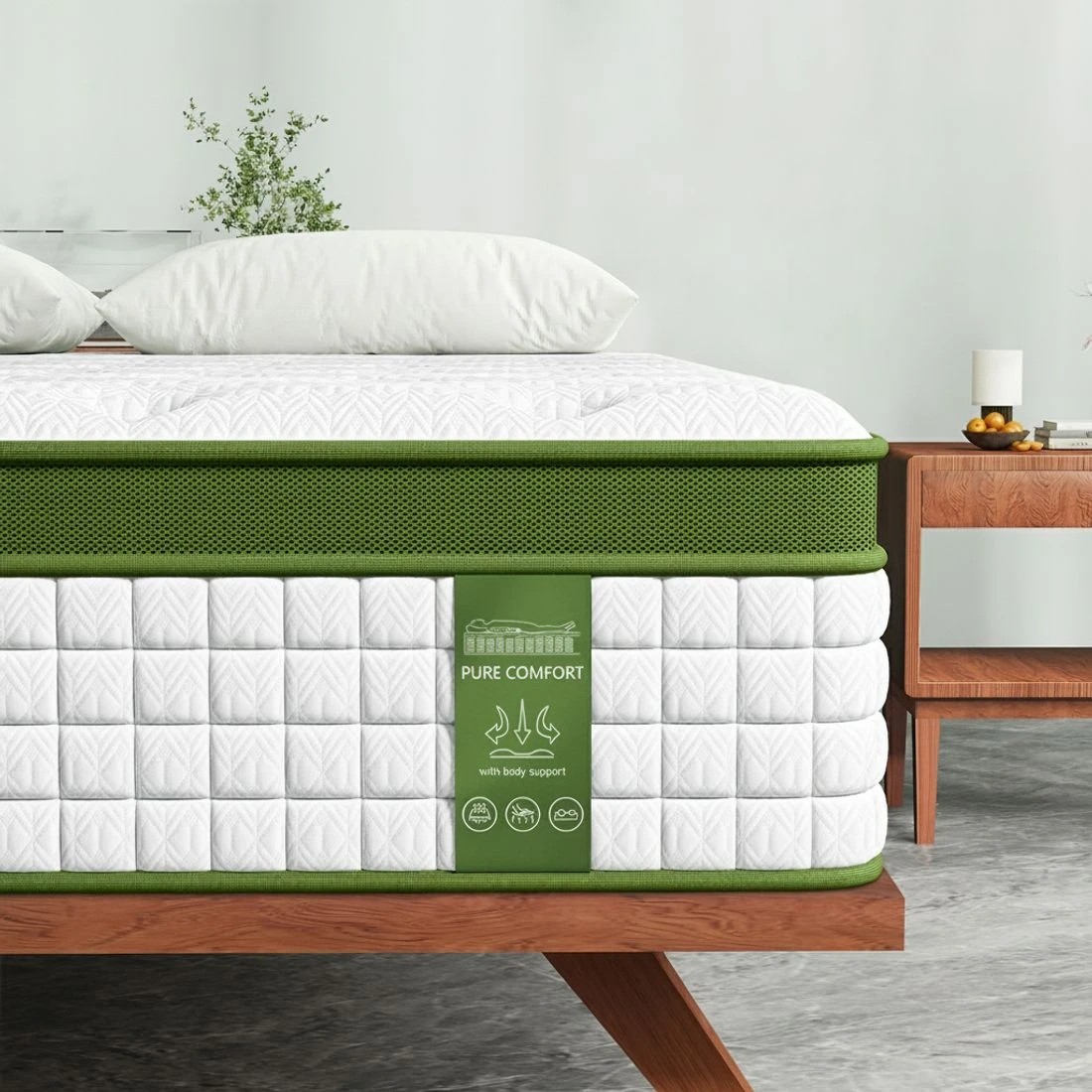 6 BedStory Double Mattress 30cm Medium Firm Hybrid Mattress for Pressure Relief - Double Bed - White, 6 of 6