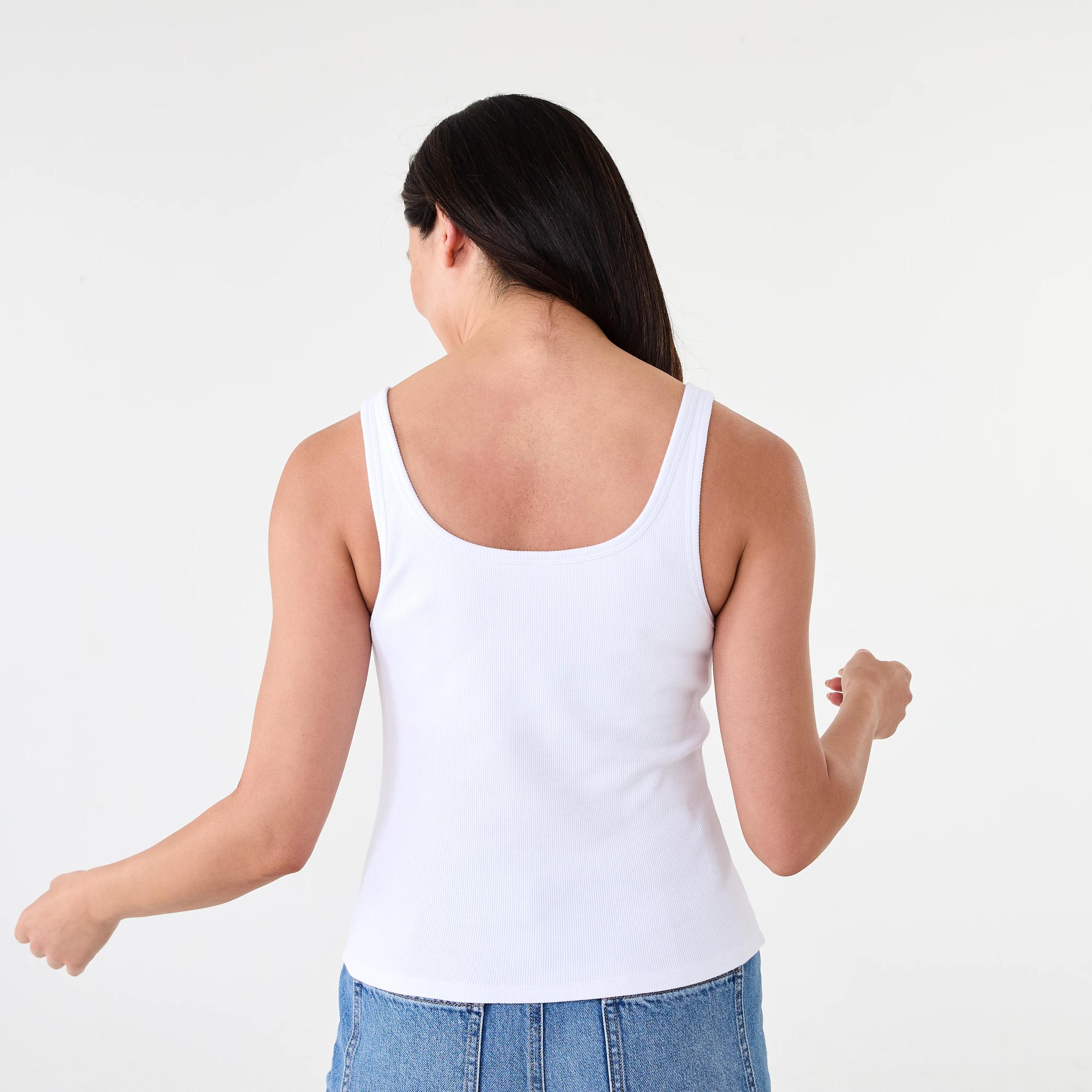 3 Sleeveless Shelf Bra Cami White, 3 of 5