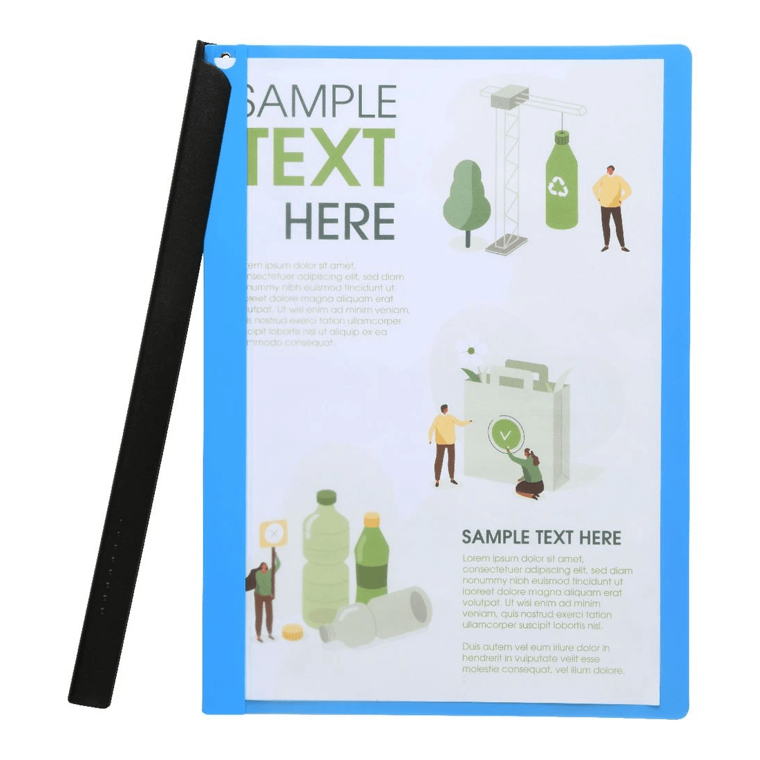 3 J.Burrows A4 Clamp Files 5 Pack Blue, 3 of 4