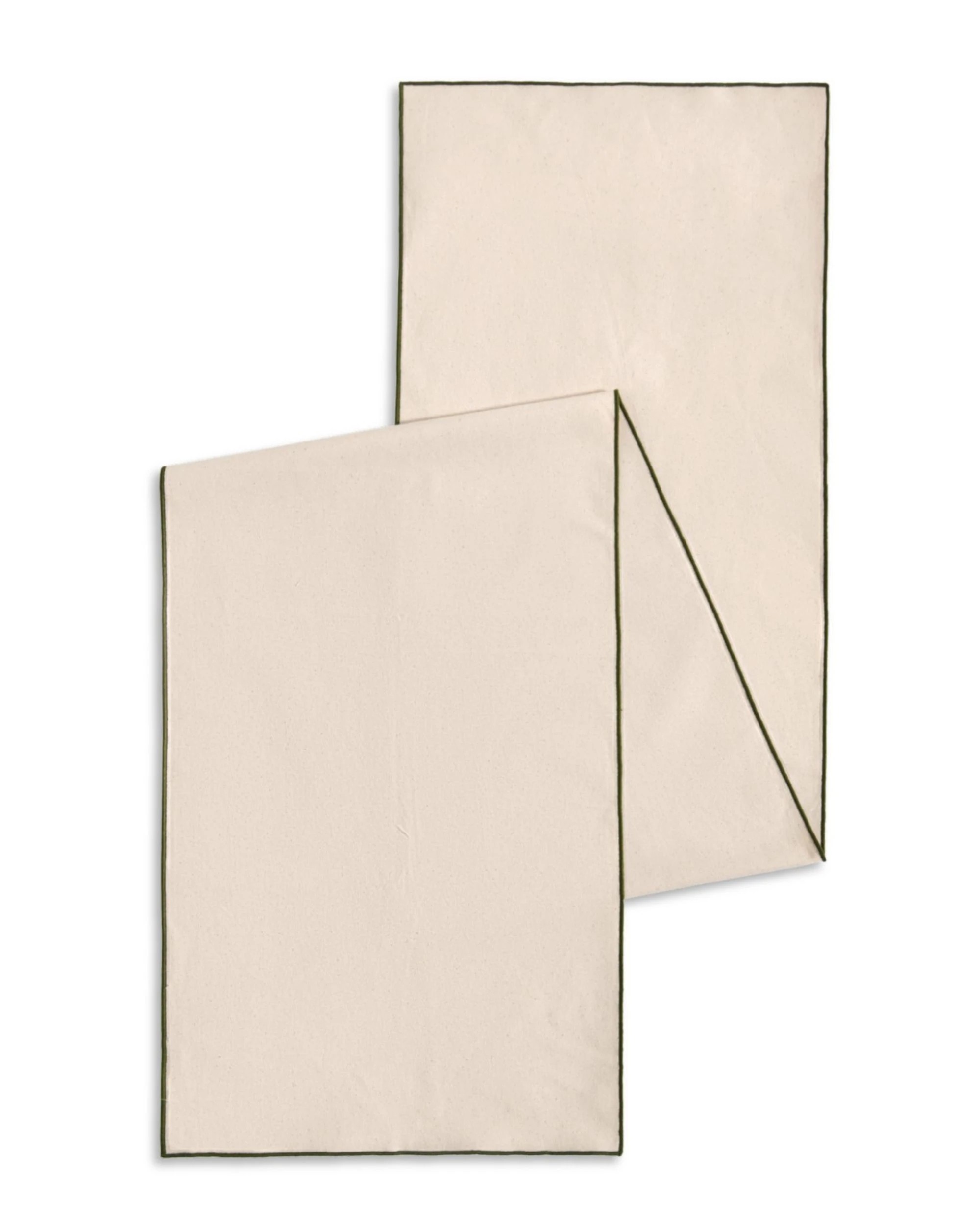 8 Cadence & Co. Harvest Table Runner with Set of 6 Placemats - Natural with Olive Edge, 8 of 10