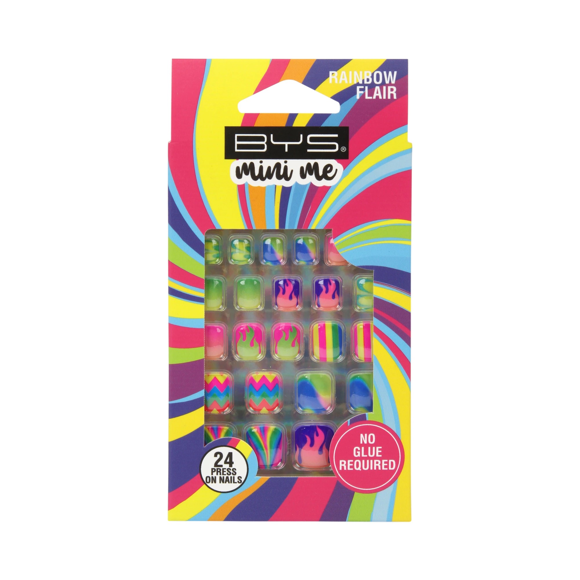 1 BYS Mini Me 24 Pack Press On Nails - Rainbow Flair, 1 of 2