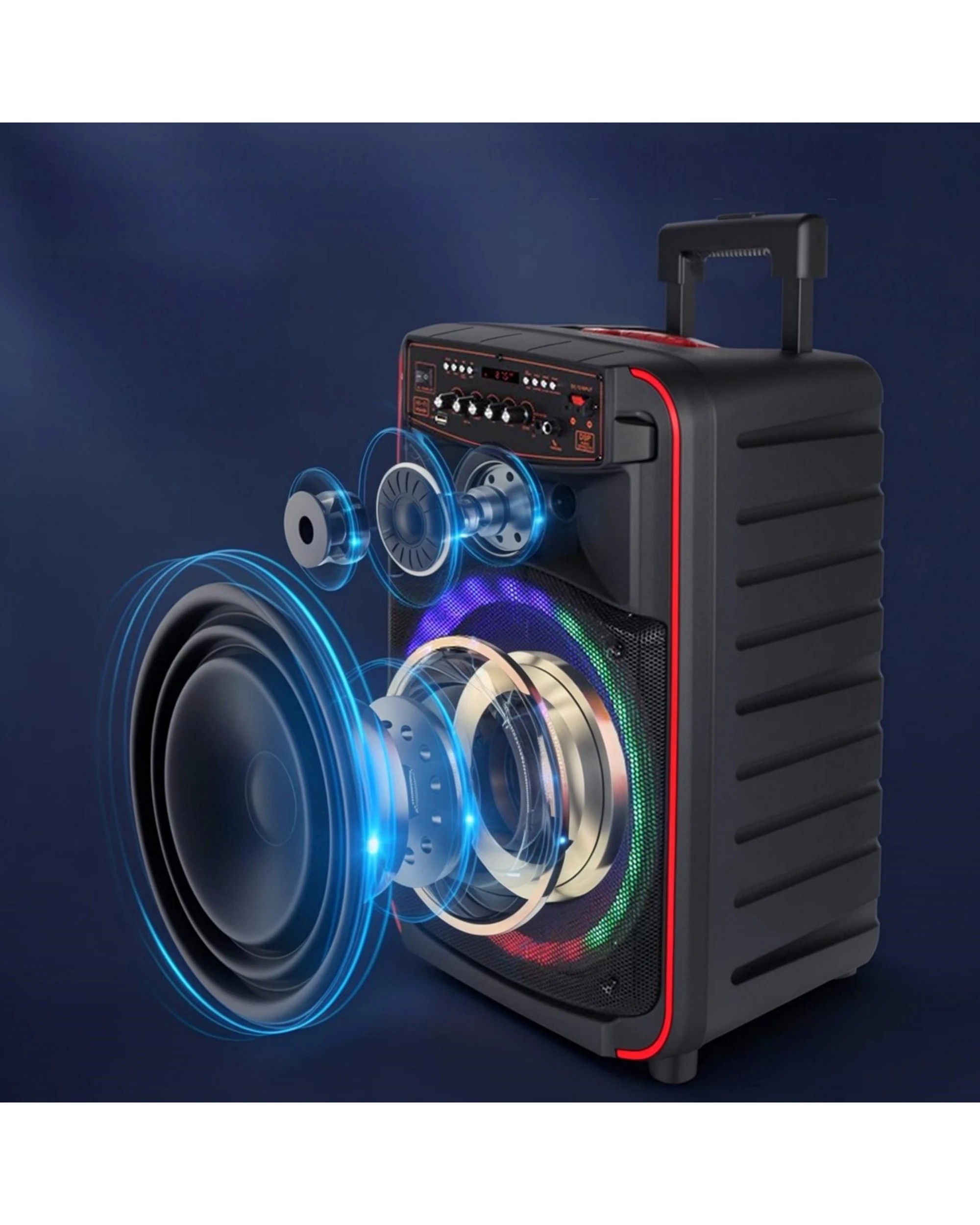 8 Advwin Portable Bluetooth Karaoke Speaker for Outdoor Home with 2 Wireless Microphones, 8 of 9