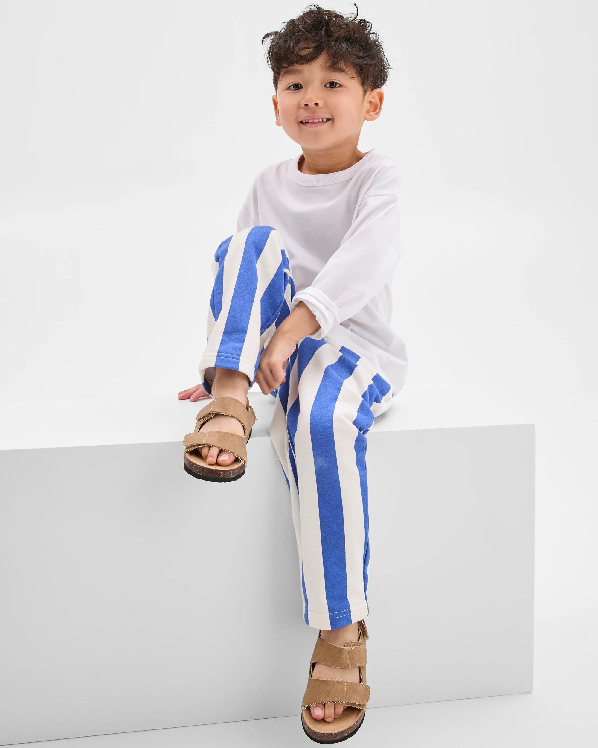 1 Target Kids Australian Cotton Blend Vertical Stripe Trackpants BLUE, 1 of 6