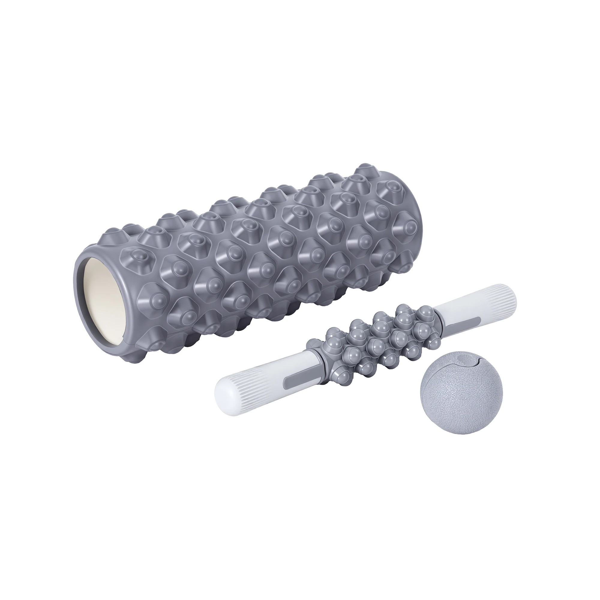 2 Everfit 3-in-1 Foam Roller Set – Muscle Stick, Massage Ball & Heavy-Duty Roller - Grey, 2 of 6