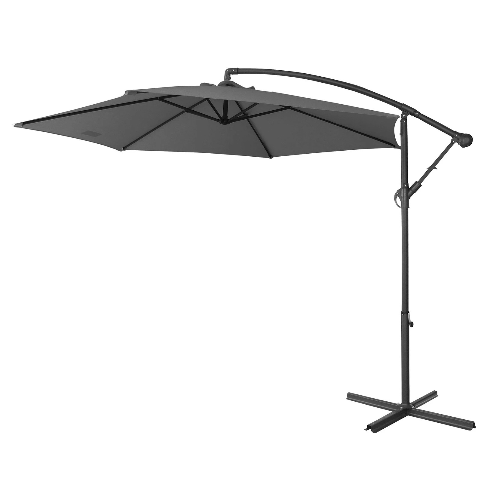 6 Milano Décor 3M Outdoor Umbrella Cantilever With Protective Cover Patio Garden Shade - Charcoal, 6 of 6