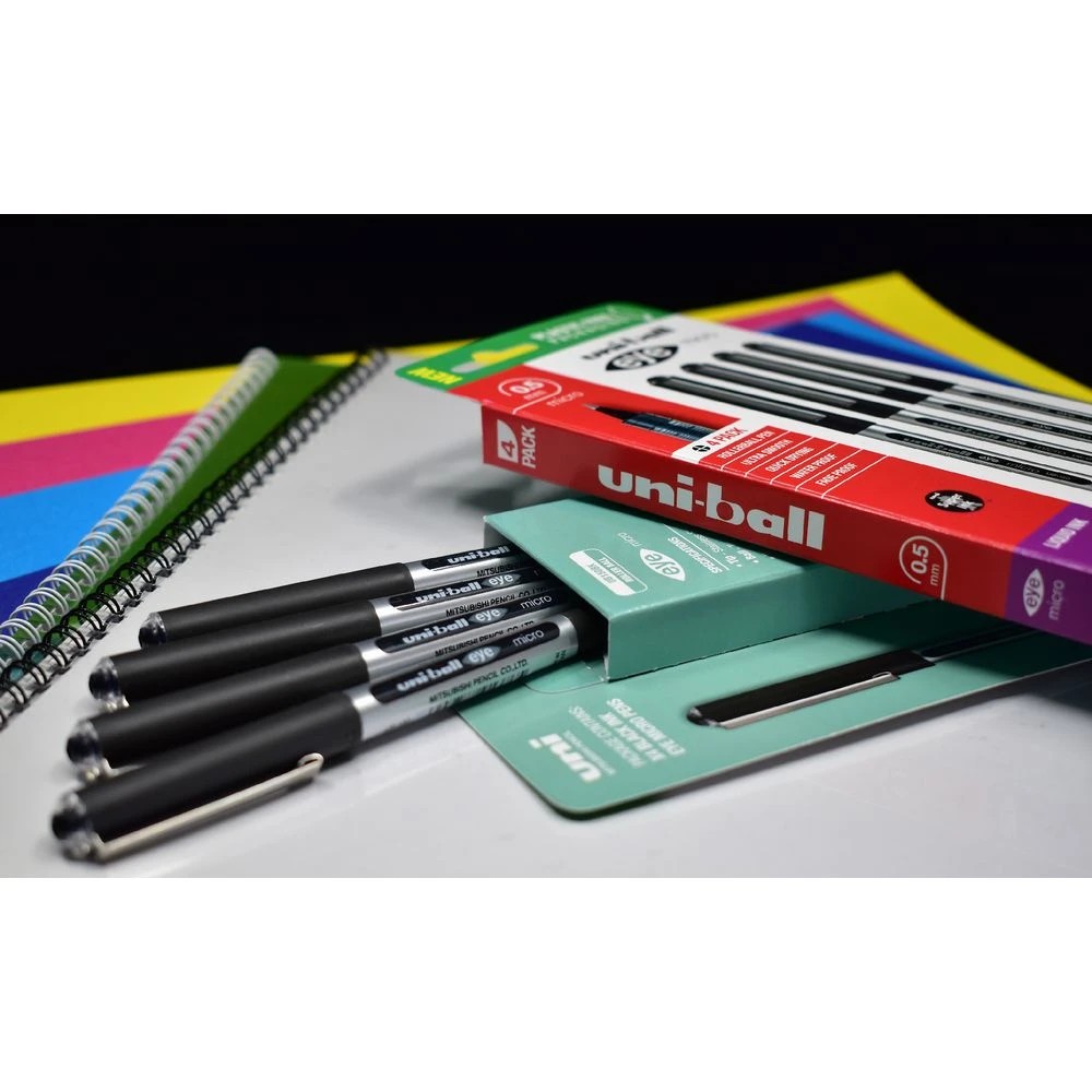 6 Uni-Ball Eye Micro Rollerball Pens Black 4 Pack, 6 of 6