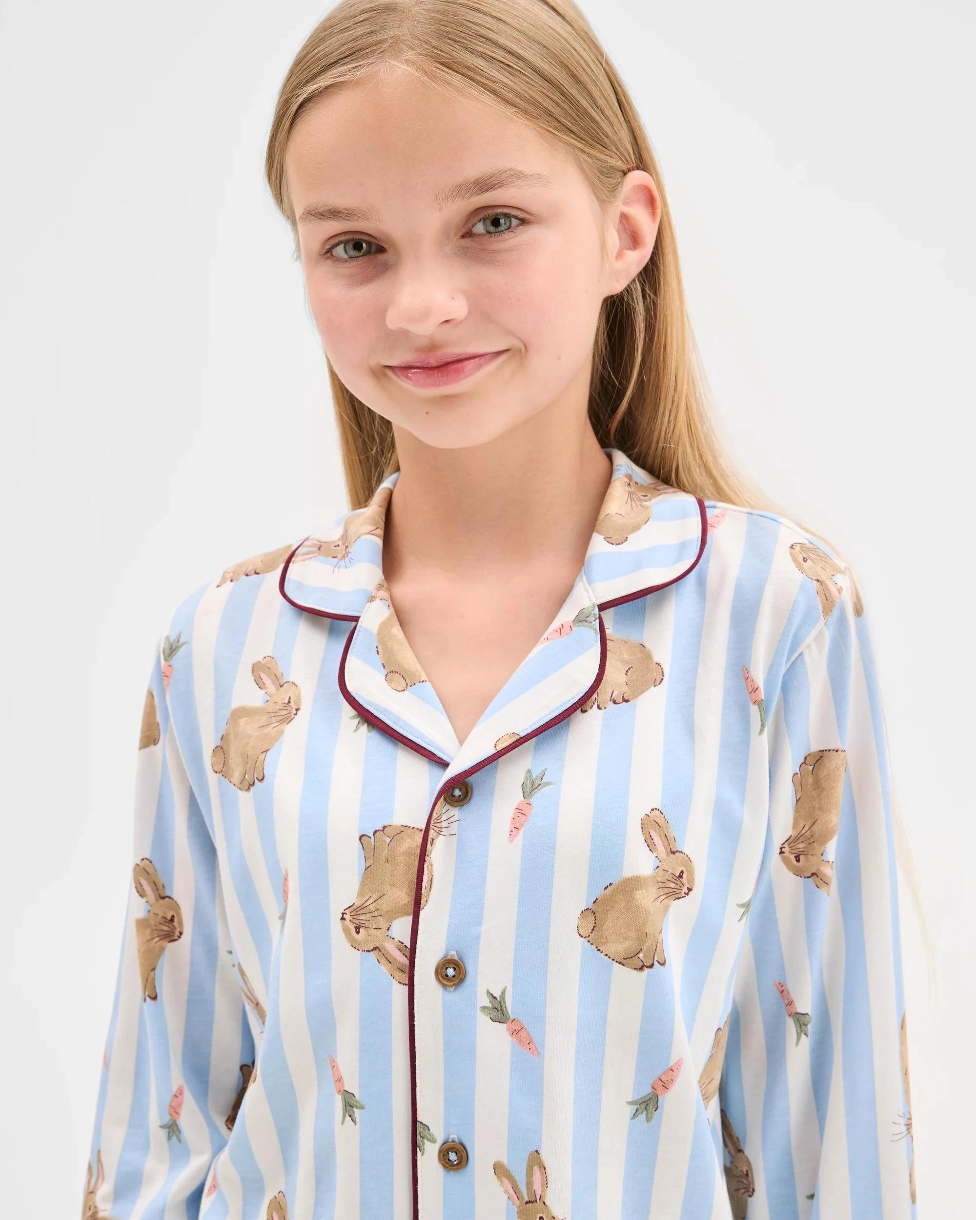 4 Target Kids Family Matching Australian Cotton Easter Older Kids Pyjama Set - Bunny Stripe BUNNY BLUE, 4 of 10