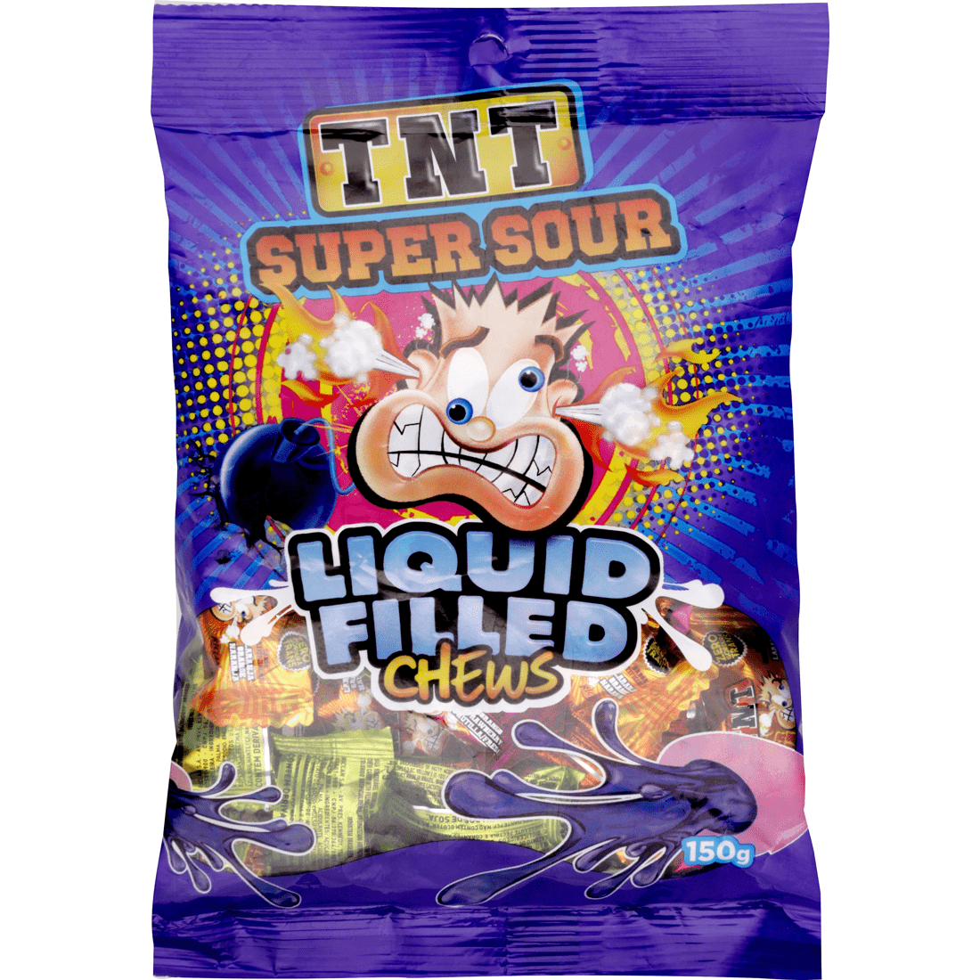 1 TNT Super Sour Liquid Filled Chews 150g, 1 of 2