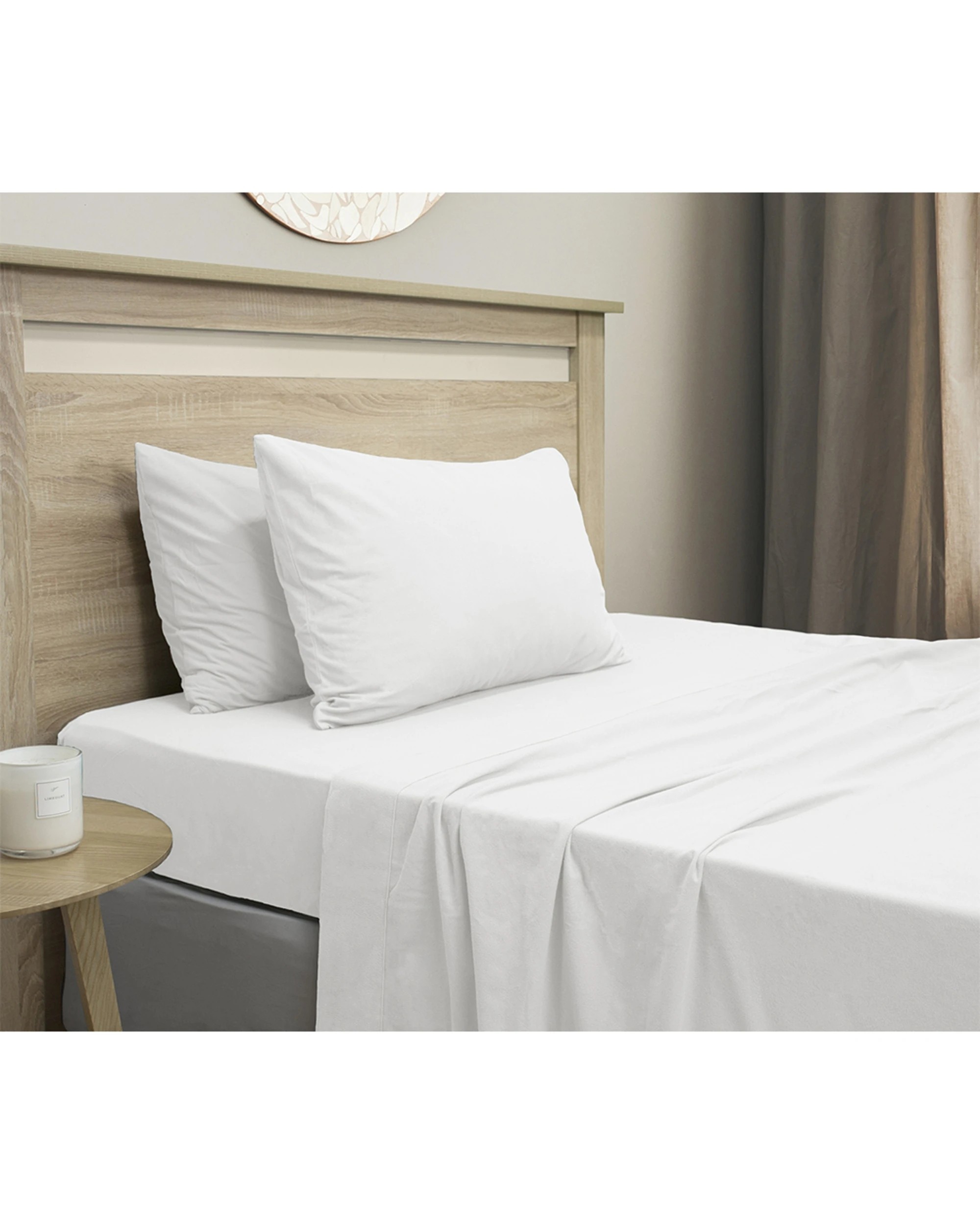 1 Ardor Boudoir Polyester Wrinkle Resistant MicroFlannel Bed Sheet Set - King Bed - White, 1 of 3