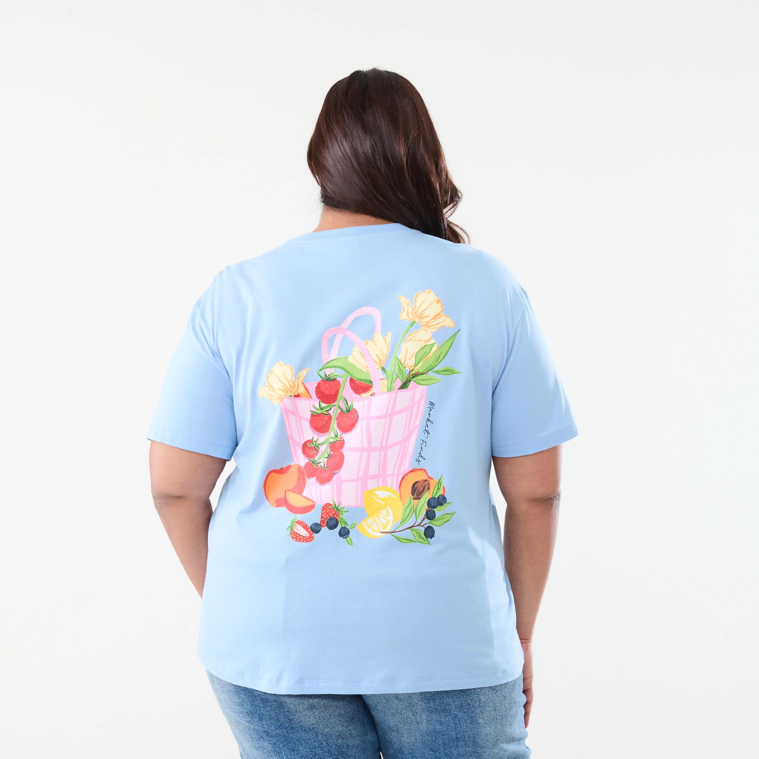 3 Curve Short Sleeve Boyfriend T-shirt MARKET BAG BRUNI BLUE, 3 of 7