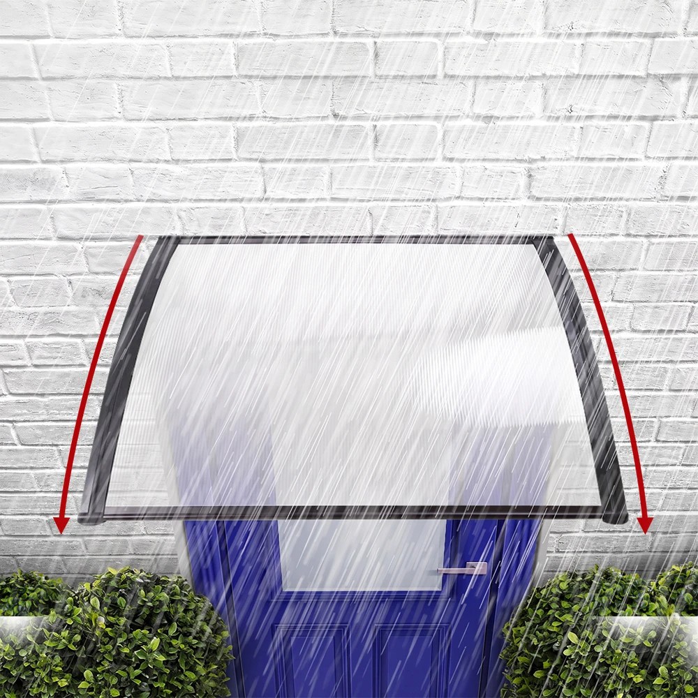 9 Instahut Window Awning Door Canopy 1mx2m Transparent - Clear, 9 of 10
