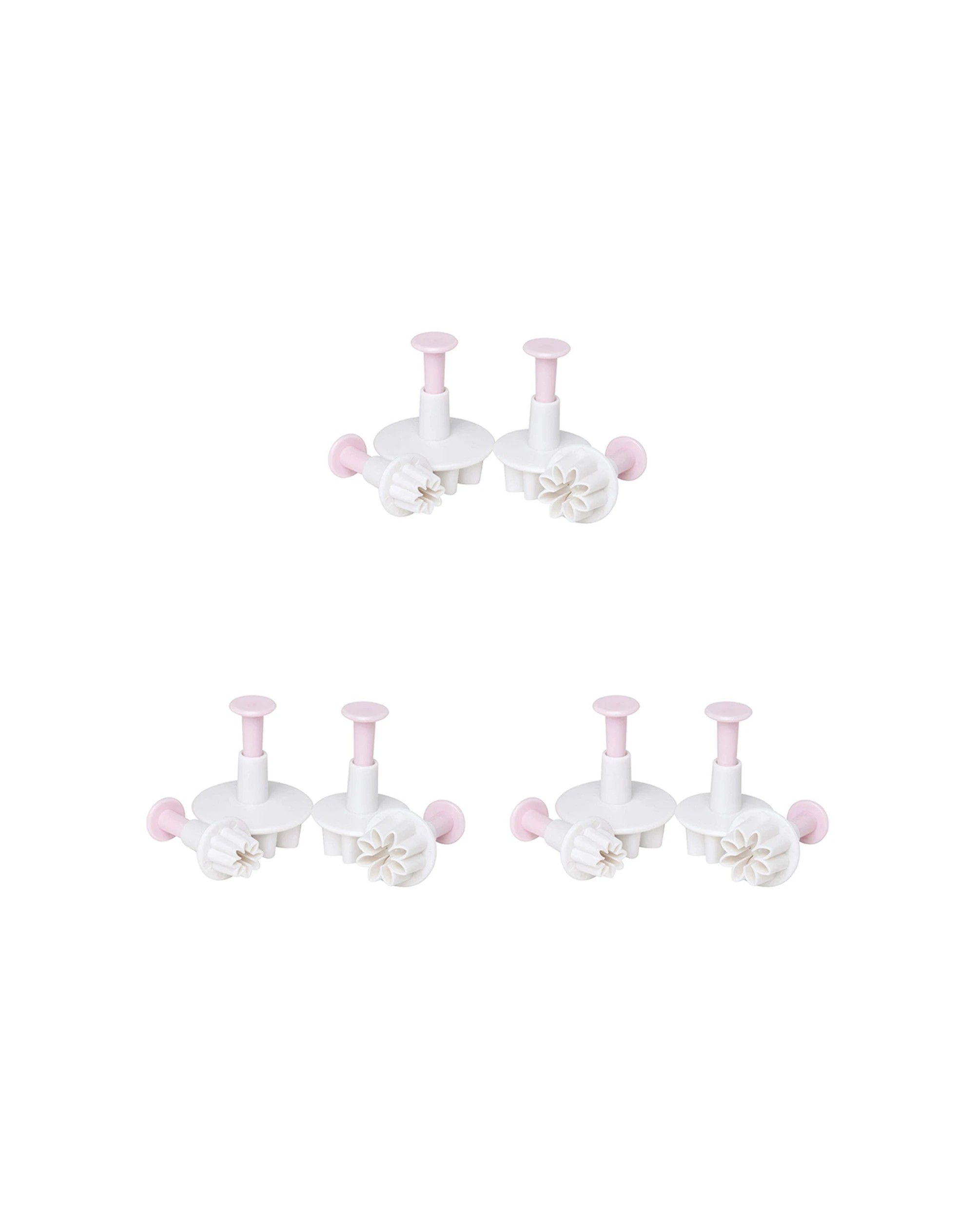 1 Wiltshire 3 x 4pc Fondant Cookie Dough Flower Shaped Cutter and Pusher Bake - Clear, 1 of 4