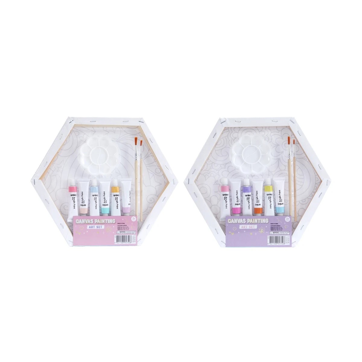 8 Hexagon Canvas Art Kit - Assorted, 8 of 8