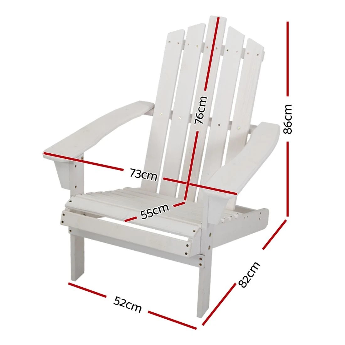 3 Gardeon Adirondack Outdoor Chairs - White, 3 of 4