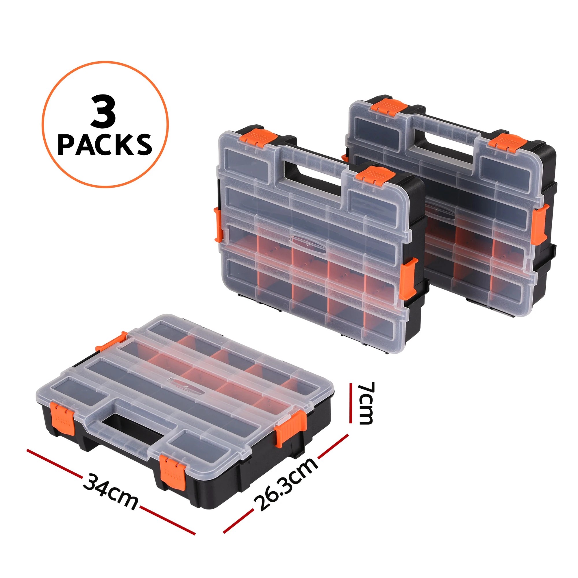 2 Giantz 3 Pack Tool Box Organizer with Hardware Storage Box for Small Parts - Multi, 2 of 4