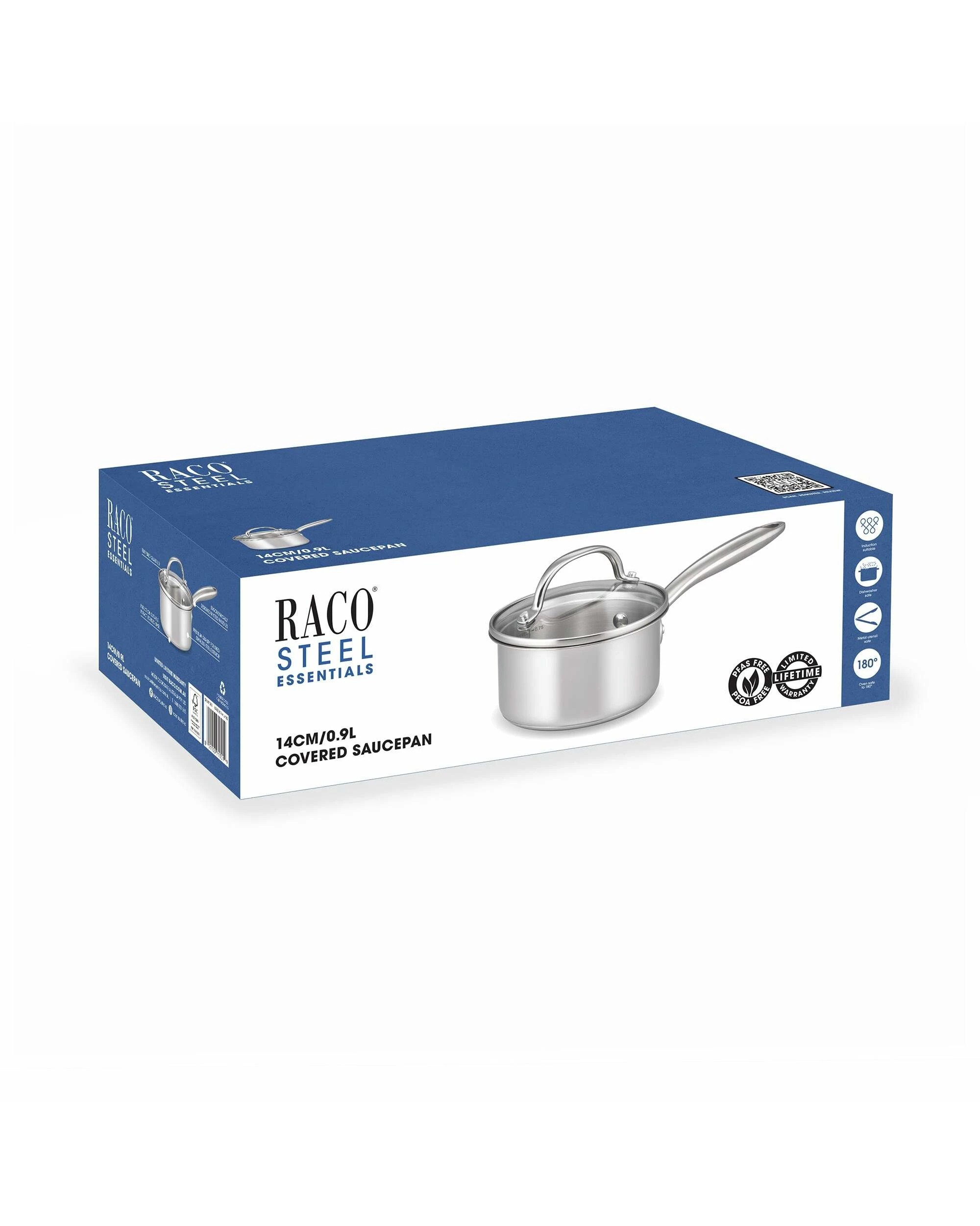 2 RACO Steel Essentials Stainless Steel Induction Covered Saucepan 14cm/0.9L - Silver, 2 of 2