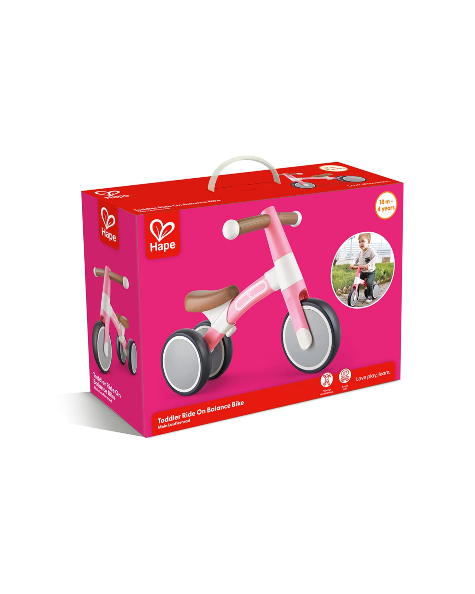 2 Hape Toddler Ride On Balance Bike Lightweight With Adjustable Seat - Pink, 2 of 3
