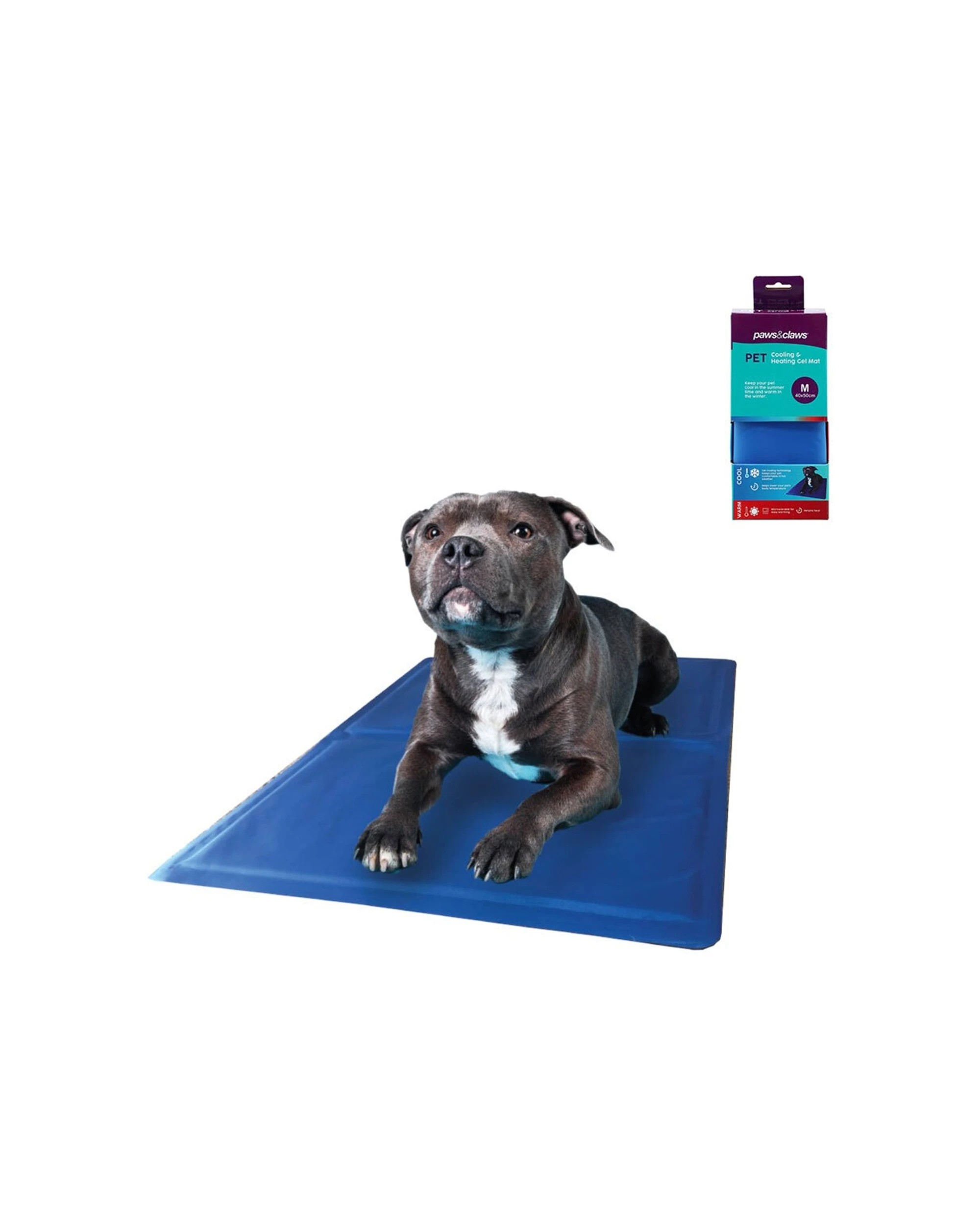 1 PAWS AND CLAWS Pet Cooling Heating Gel Mat - Pet Cooling Mat - 40cm x 50cm - Blue, 1 of 6