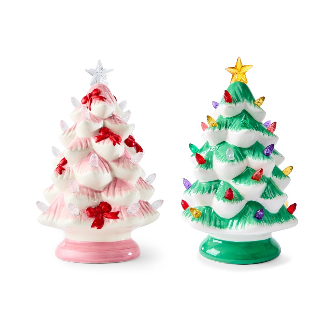 3 Battery Operated LED Light Up Ceramic Tree - Assorted, 3 of 10