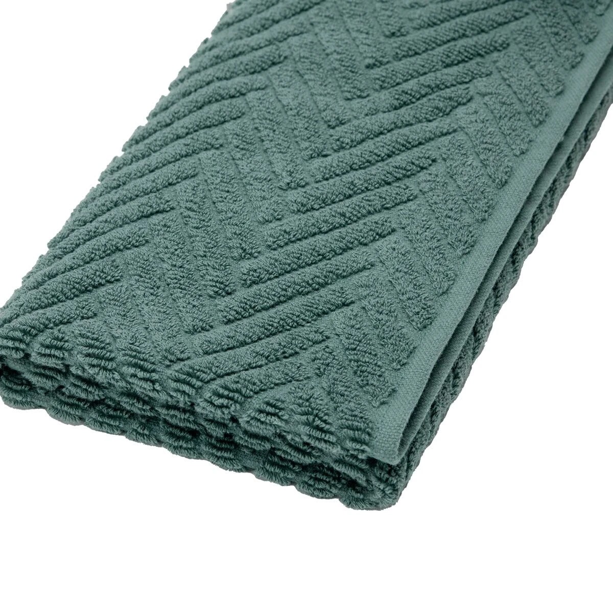 4 Chevron Cotton Hand Towel - Cypress, 4 of 6