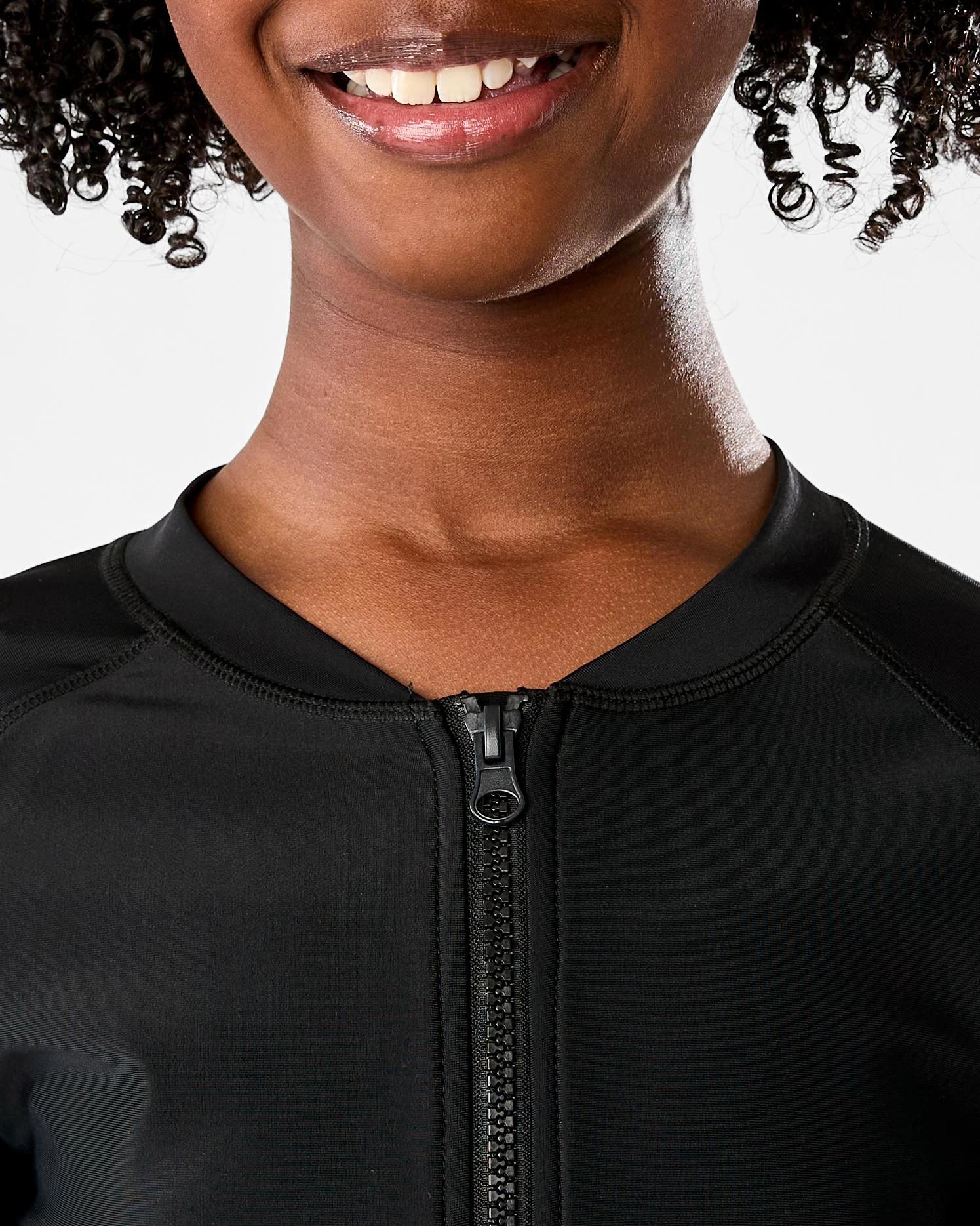 4 Long Sleeve Zip Through Rash Vest Black, 4 of 7