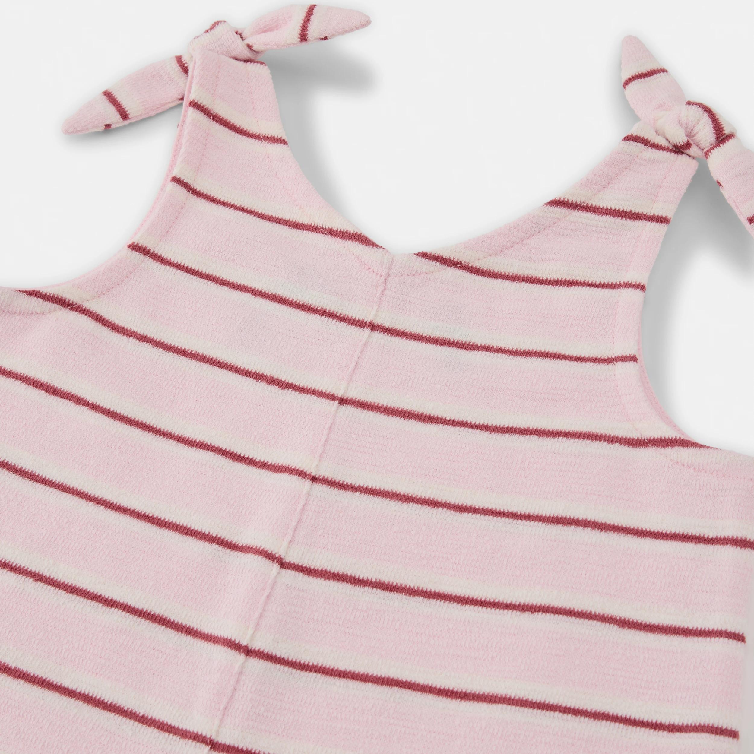 3 Sleeveless Slub Romper Pnk Stripe, 3 of 5
