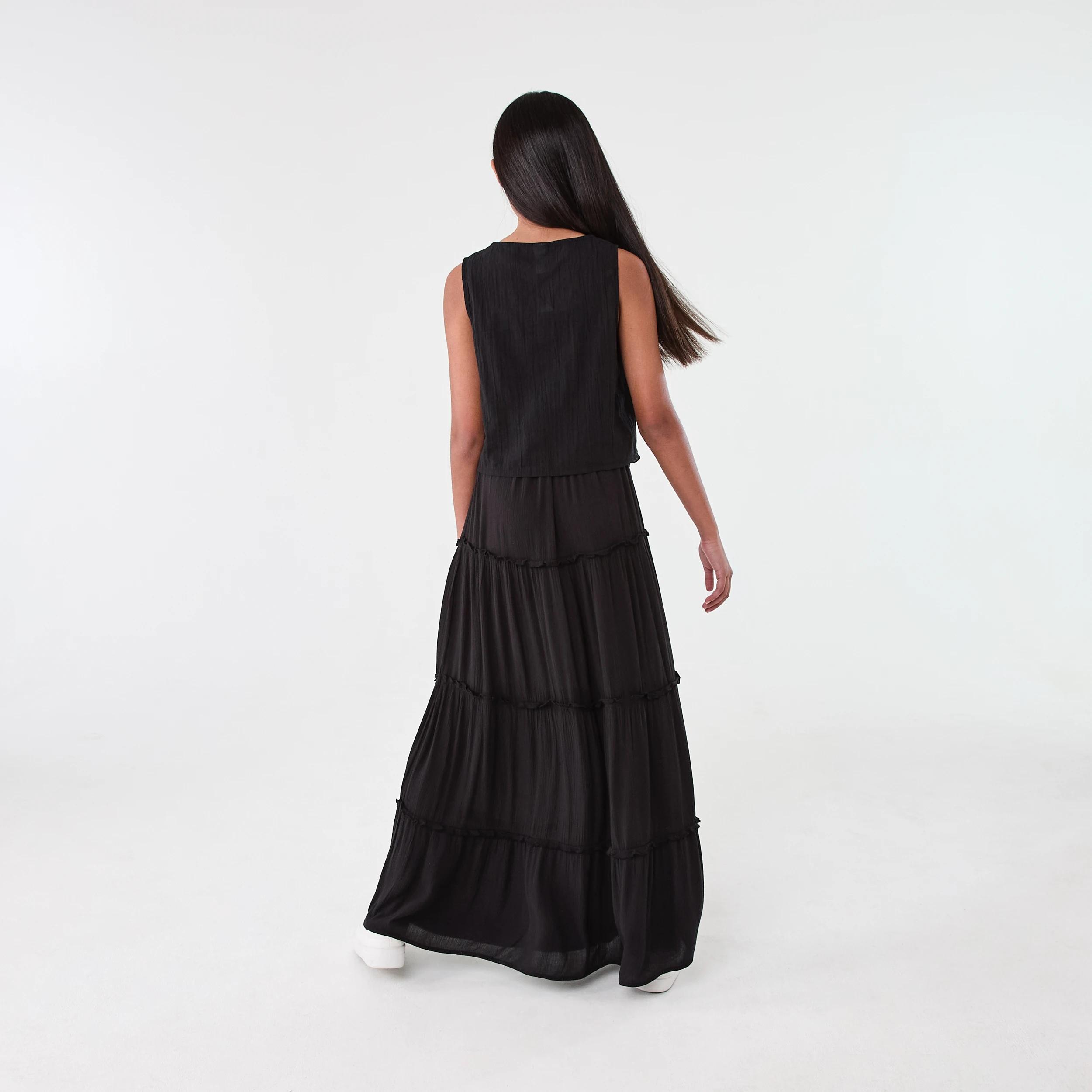 7 Woven Tie Front Top BLACK, 7 of 7