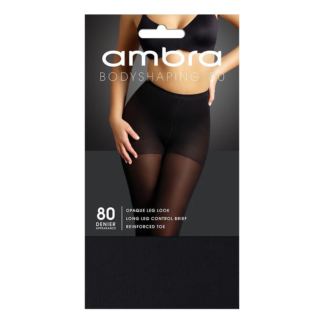 1 Ambra 1 Pack 80 Denier Bodyshaping Tights BLACK