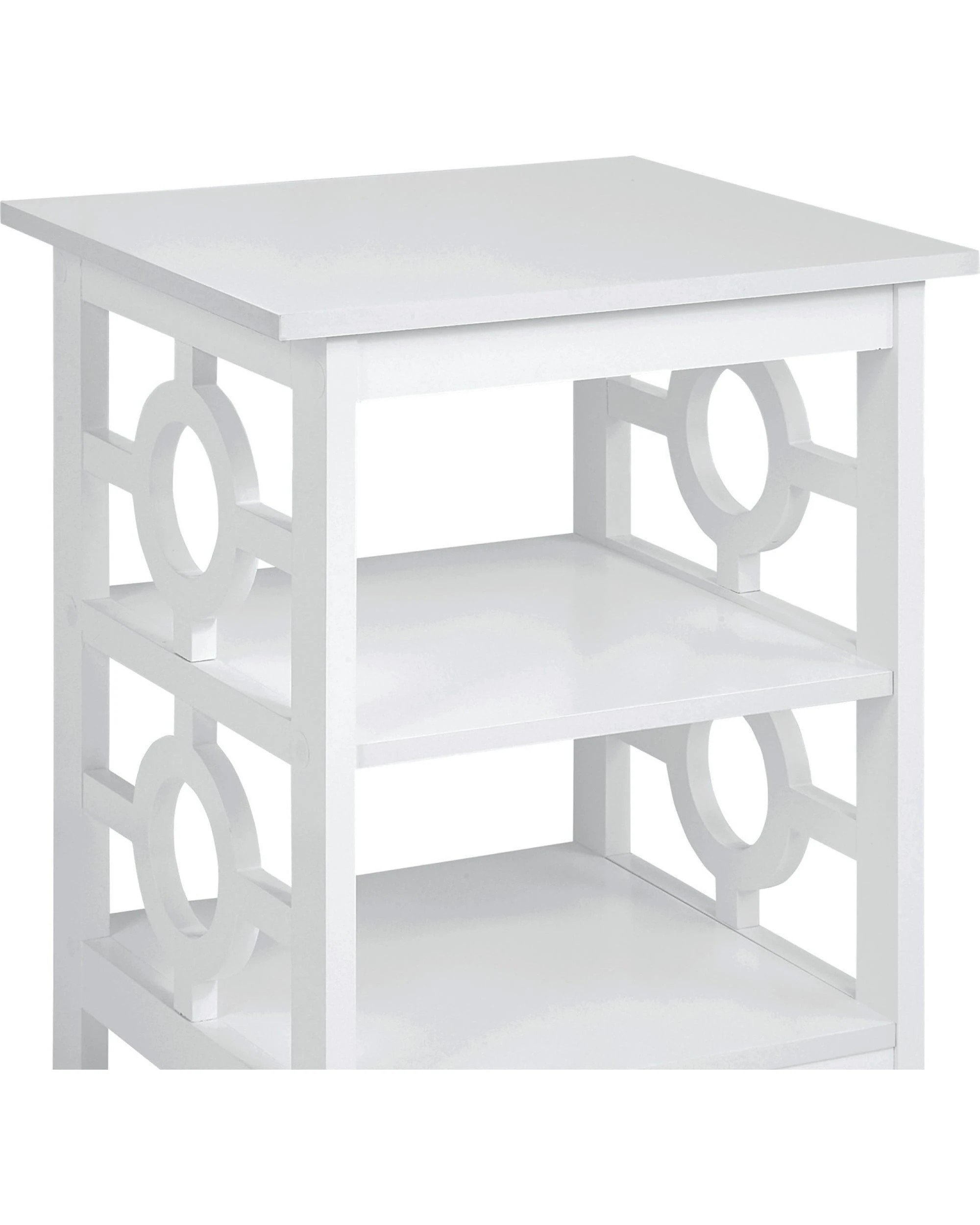 2 Sarantino Oliver 2-Tier Bedside Table - White, 2 of 5