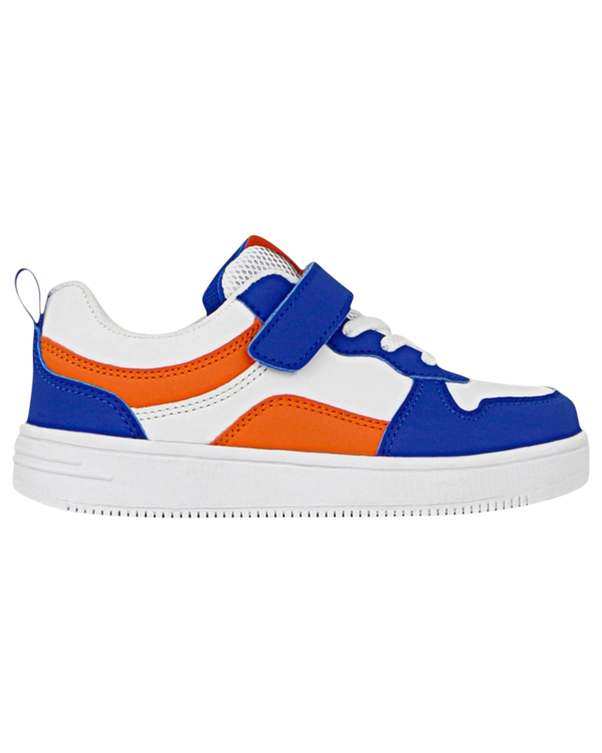 4 Grosby Kids Hoop B Blue/ White/ Orange Sneakers Velcro Shoes BLUE/WHITE/ORANGE, 4 of 4
