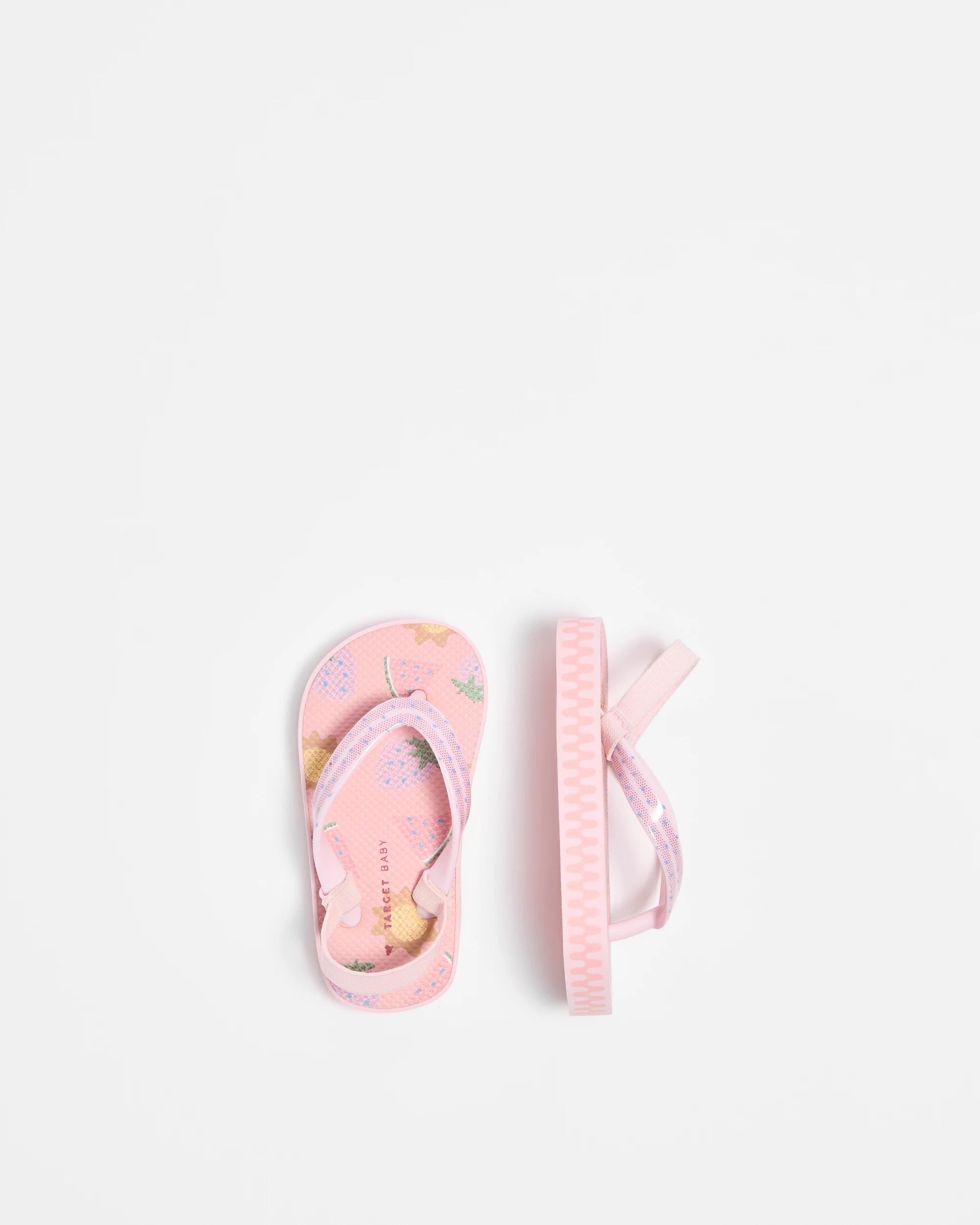2 Target Baby Girls First Walker Thongs PINK MELON, 2 of 3