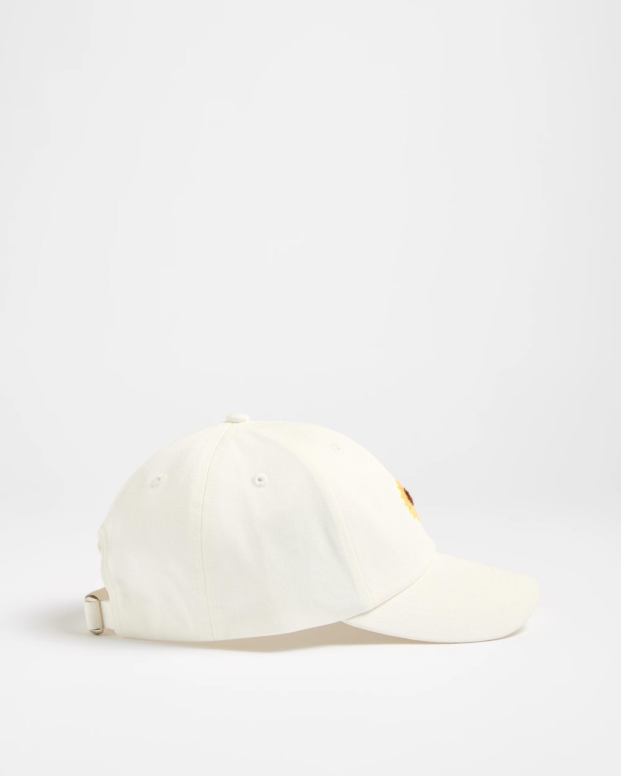 2 Target Womens Embroidered Cap WHITE SUNFLOWER, 2 of 3