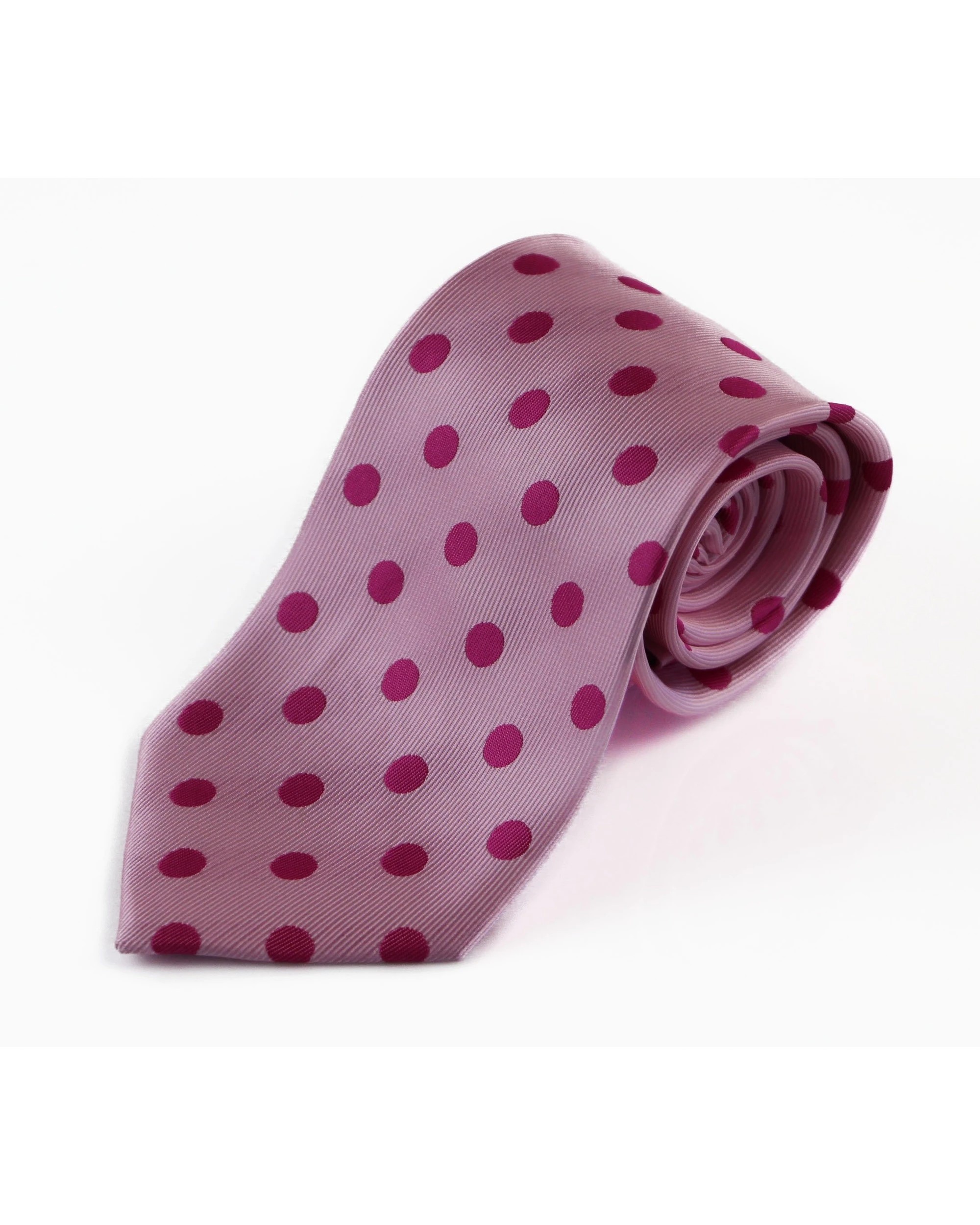 2 Zasel Mens Pink Polka Dot Patterned 8cm Neck Tie, 2 of 2