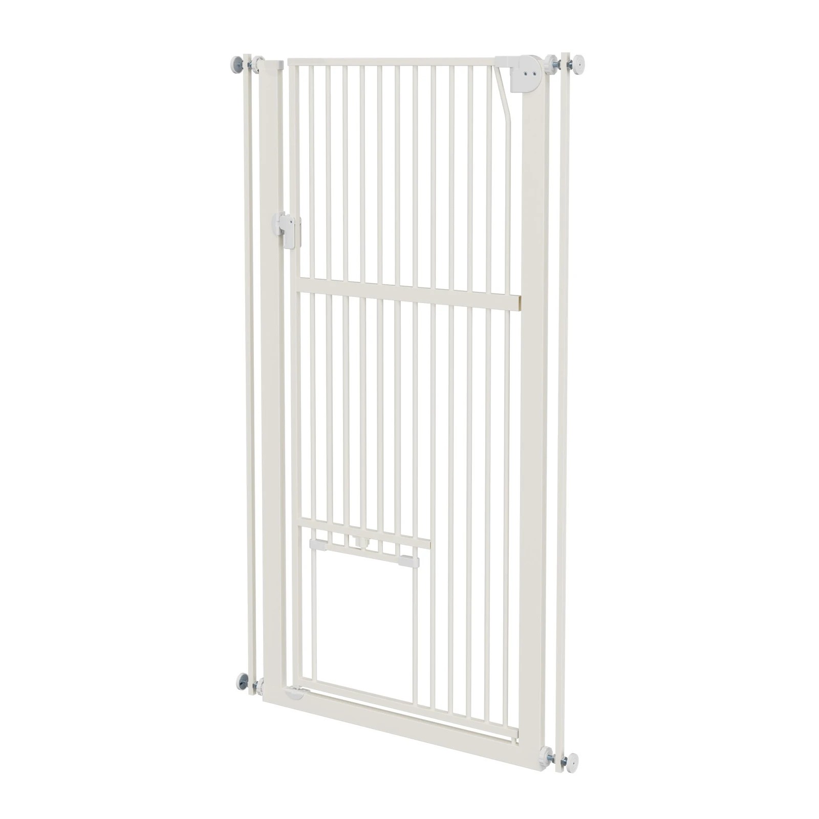 5 Alopet 143cm Retractable Safety Gate Pet Dog Cat with Walk Through Door - White, 5 of 7