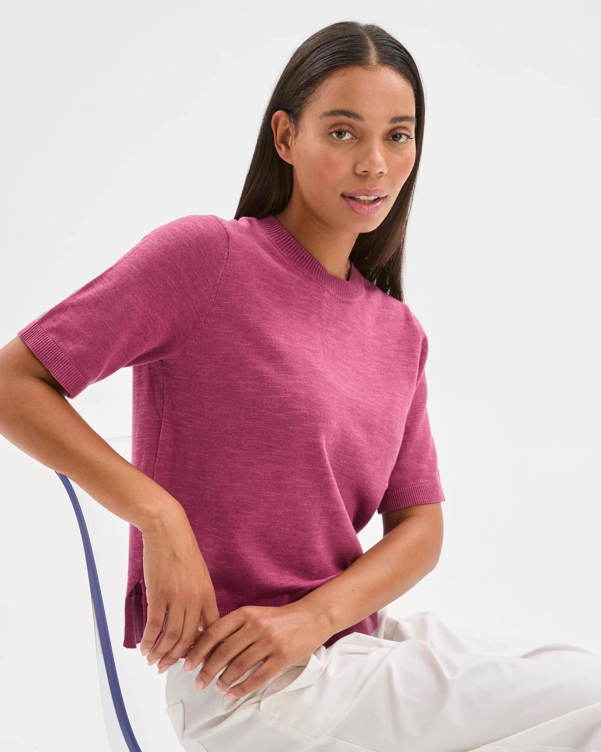 7 Target Australian Cotton/Linen Blend Knitted T-Shirt DAMSON, 7 of 7