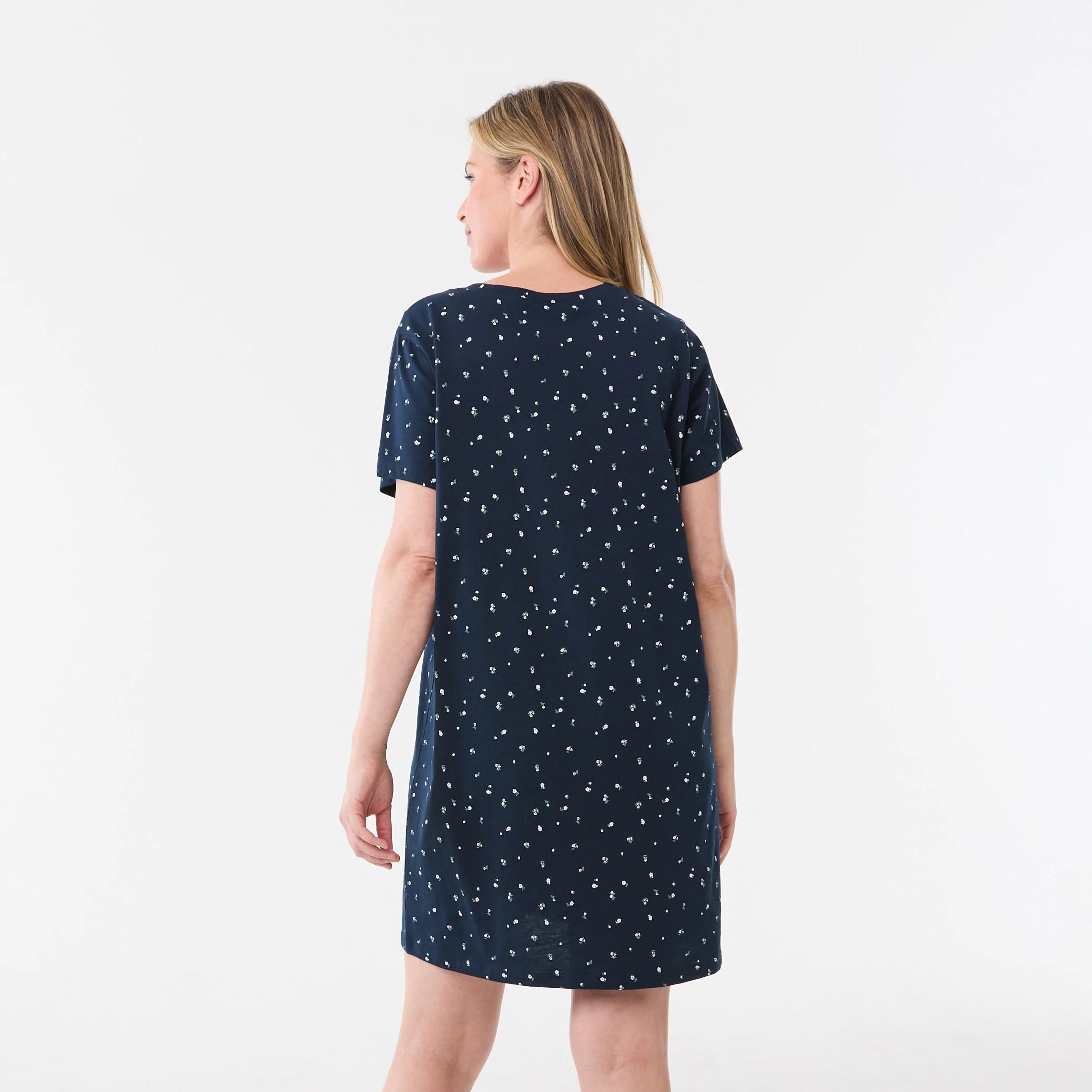 3 Short Sleeve V-Neck Nightie DITSY NAVY BLAZER, 3 of 5