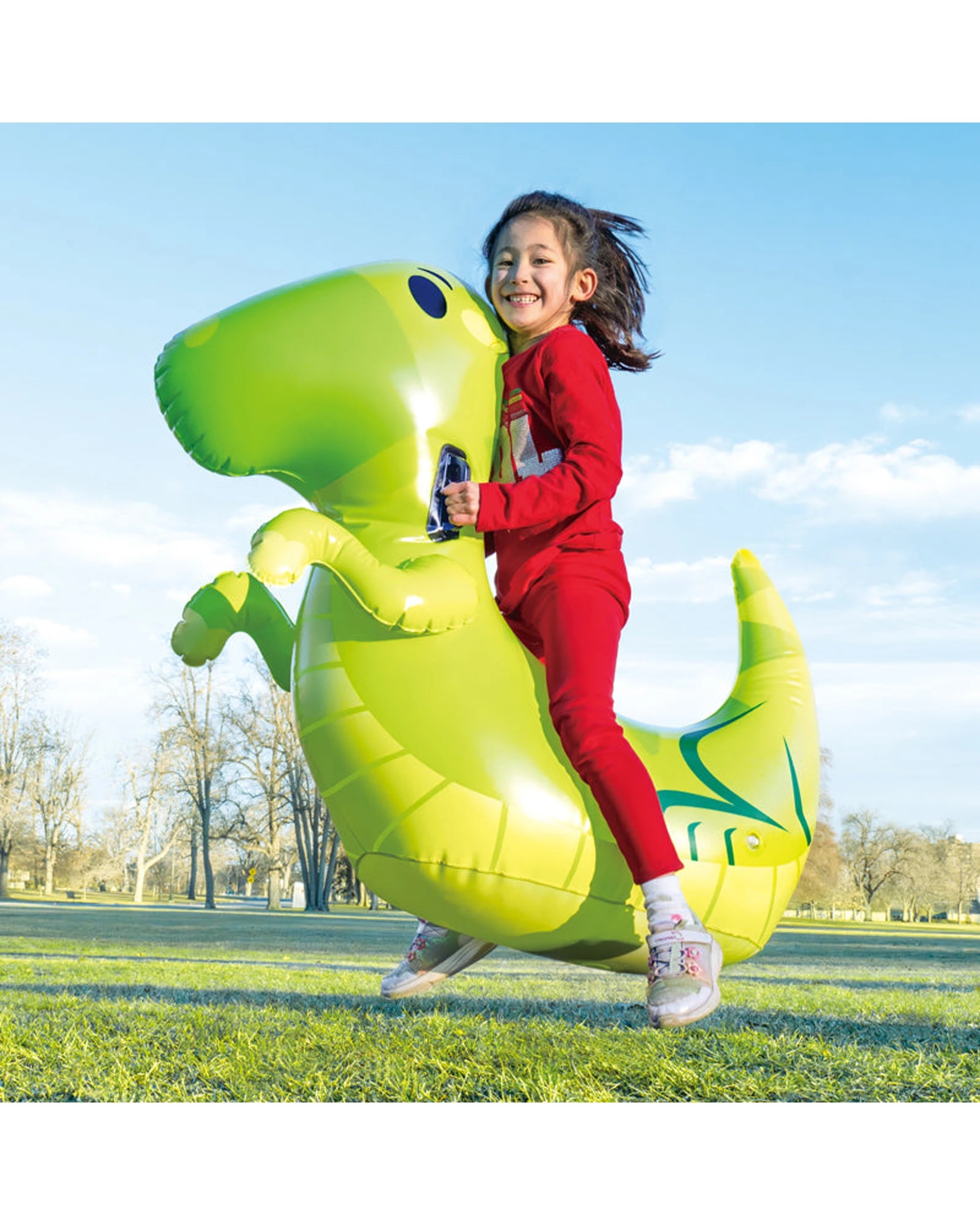 4 Do U Play Kids Animal Air Hoppers Dino Inflatable Bounce Toy Motor Skills - Green, 4 of 4
