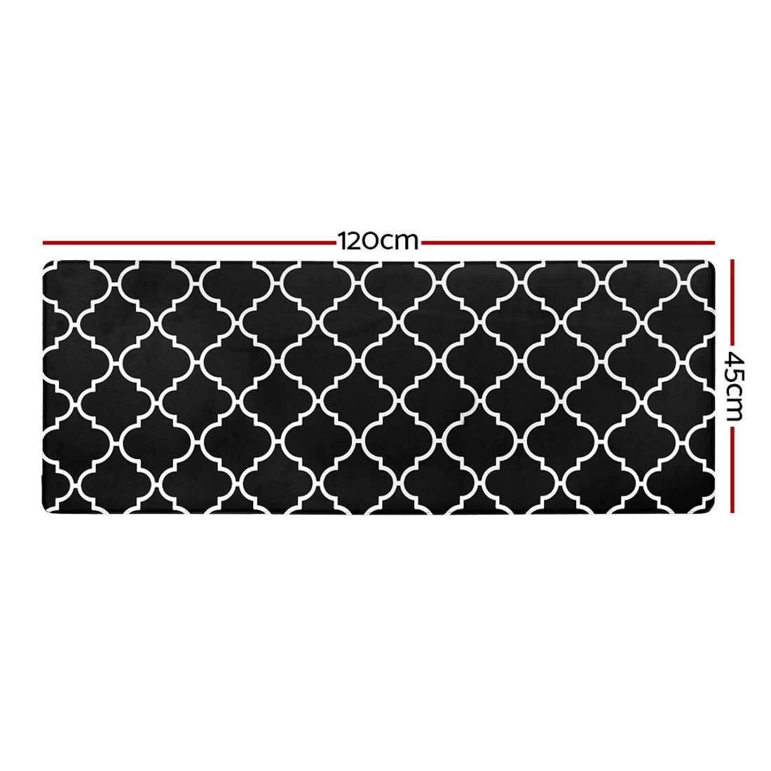 2 Artiss Kitchen Mat 45x120cm PVC Floor Rug Carpet Non-slip - Black, 2 of 7