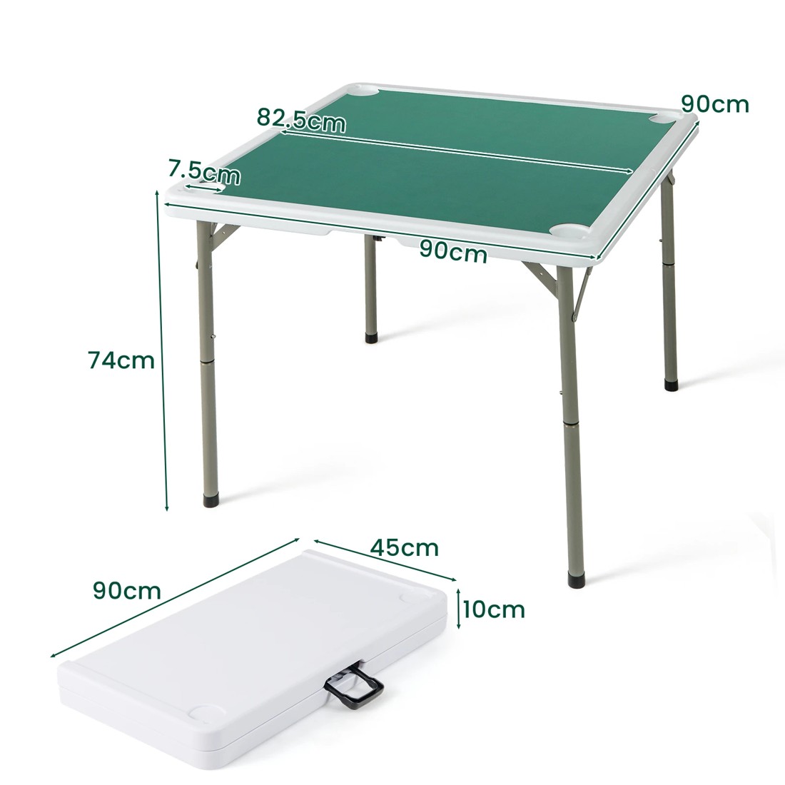 3 Costway Folding Mahjong Table 4 Player Game Card Table w/Cup Holders, 3 of 3