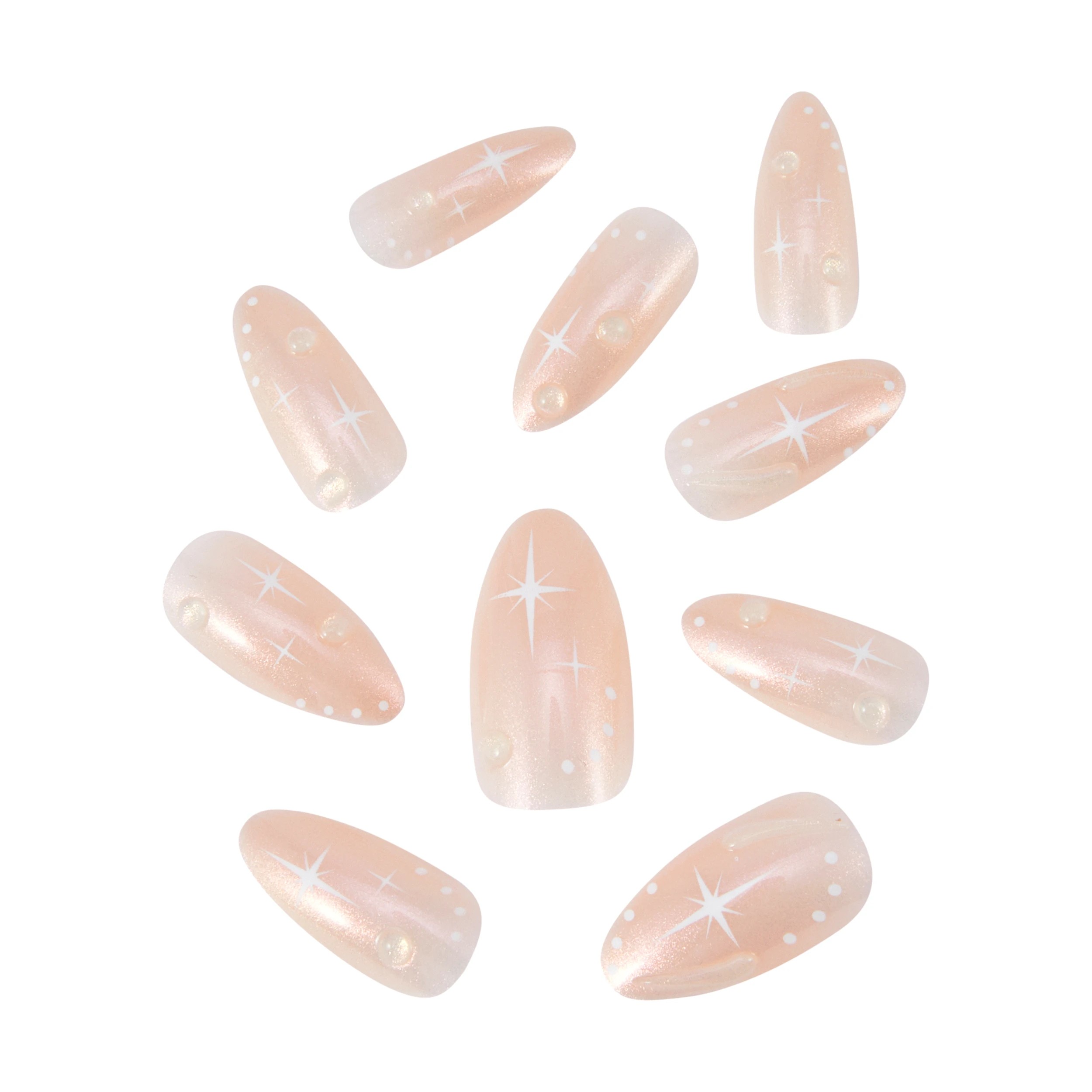 2 OXX Cosmetics 24 Pack Artificial Nails with Adhesive - Stiletto Shape, Soft Pink, 2 of 4