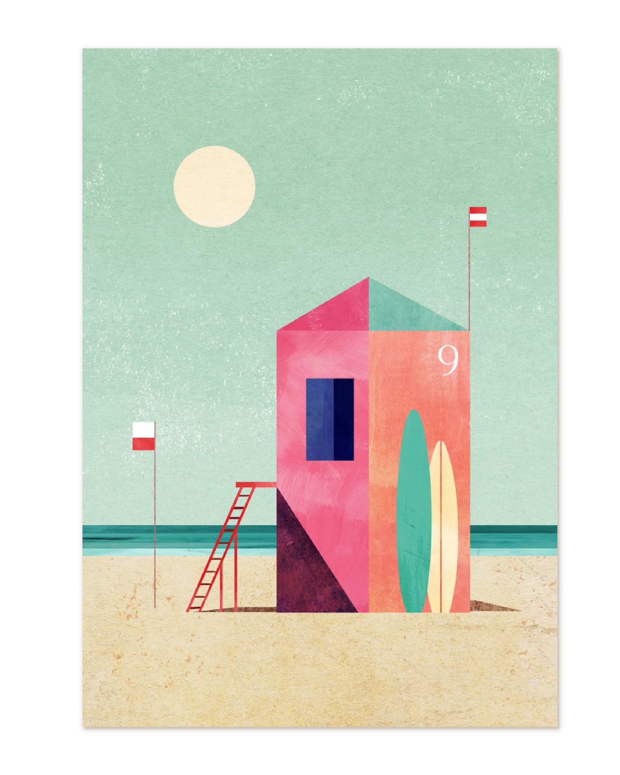The Wall Art Warehouse - Beach Hut Number Nine - Framed Canvas ...