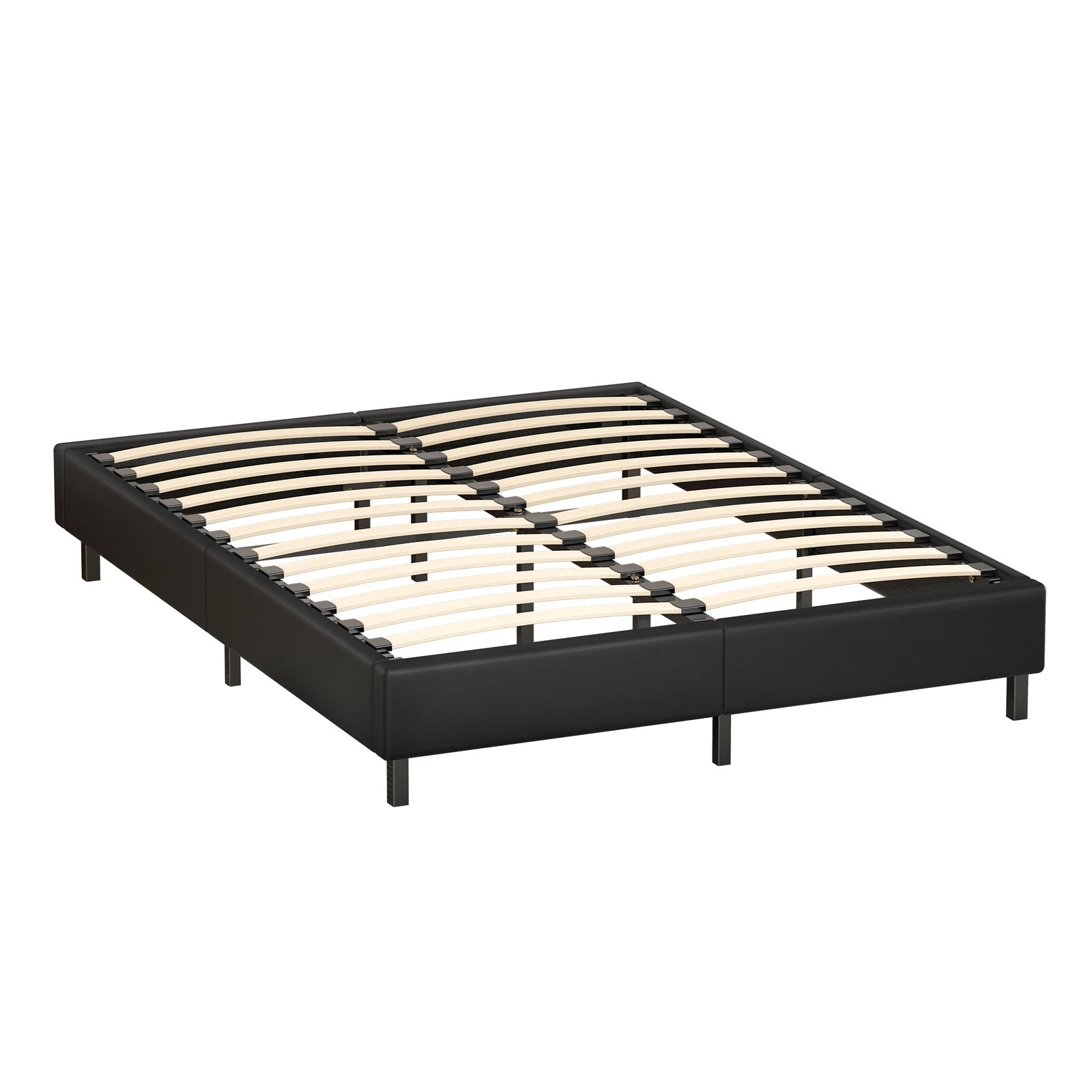 10 Alfordson Bed Frame Queen Size Mattress Base Foundation Leather Basel - Black, 10 of 10