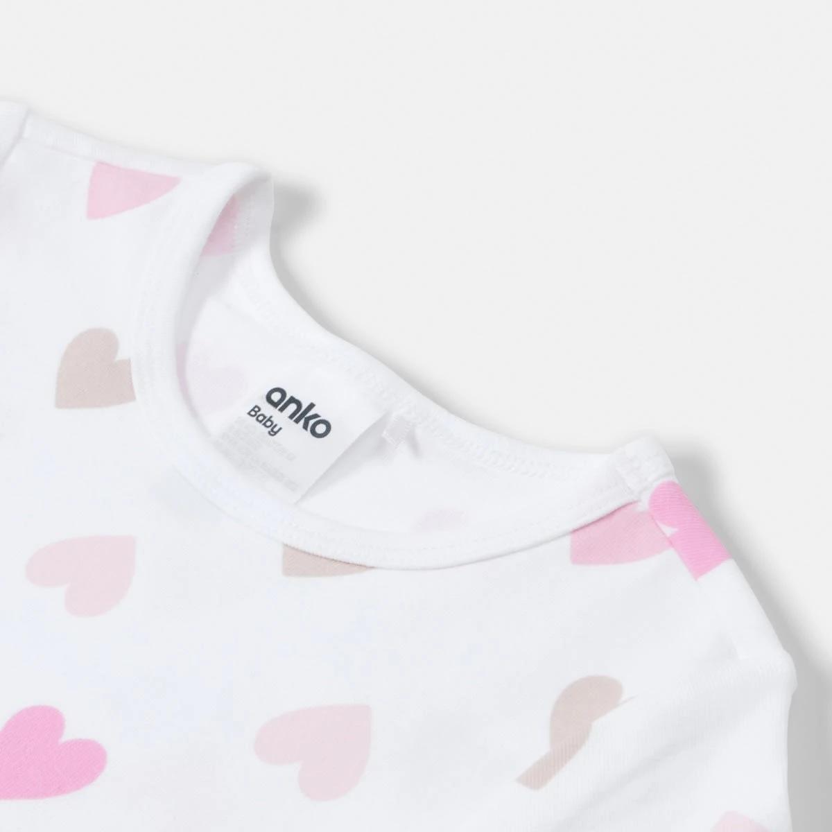 8 3 Pack Bodysuits Pink Hrt, 8 of 8