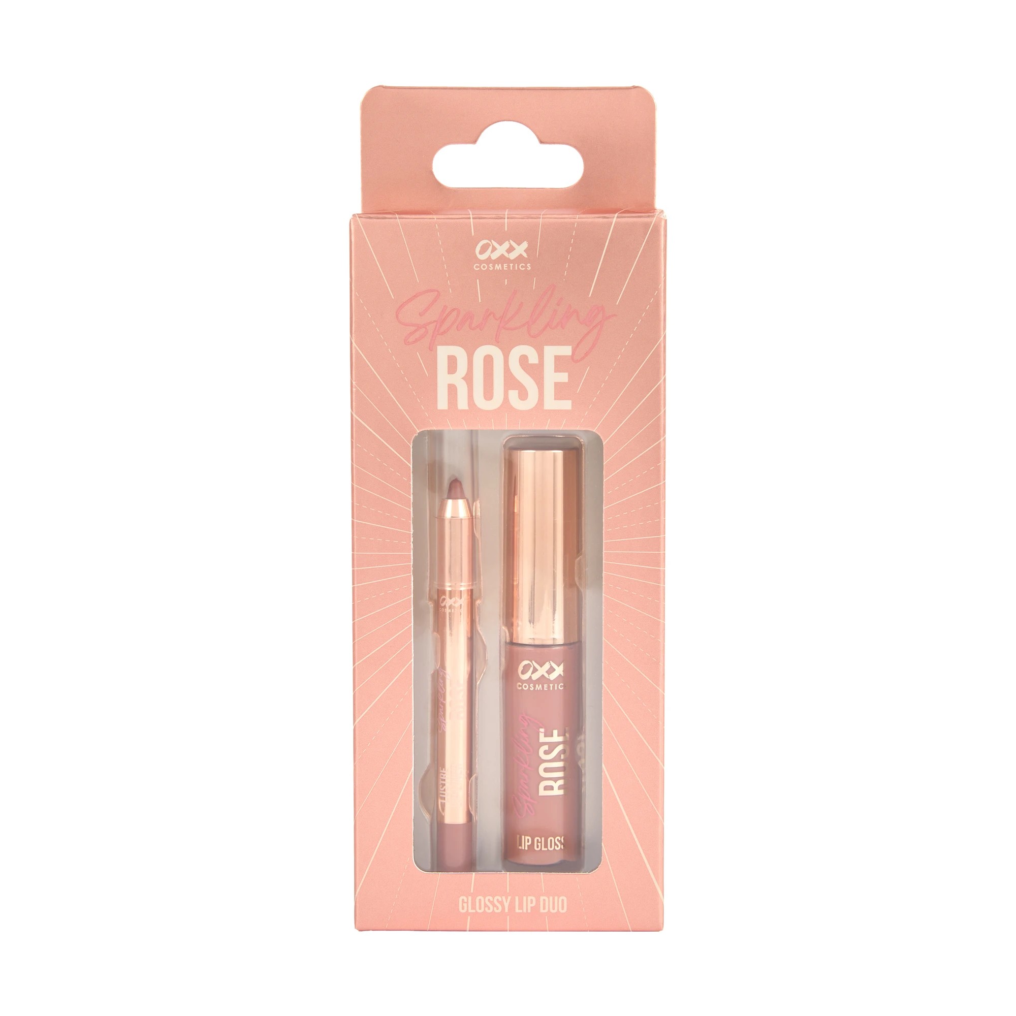 1 OXX Cosmetics Sparkling Rose Glossy Lip Duo - Brown, 1 of 7