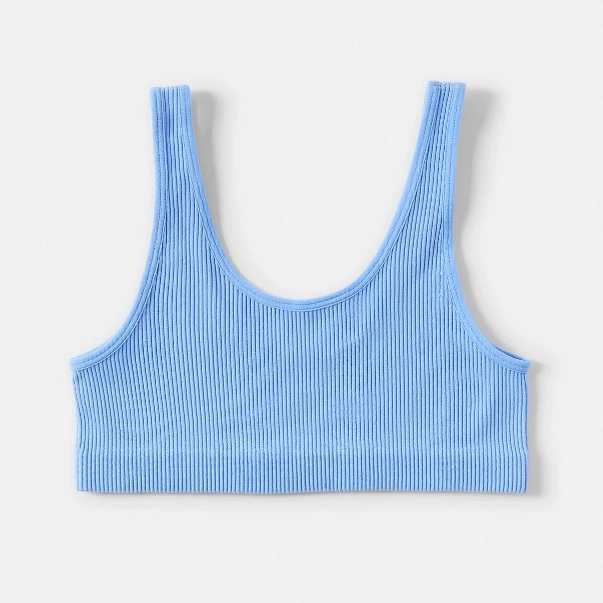 2 2 Pack Rib Seamfree Crop Top PINK, BLUE, 2 of 3