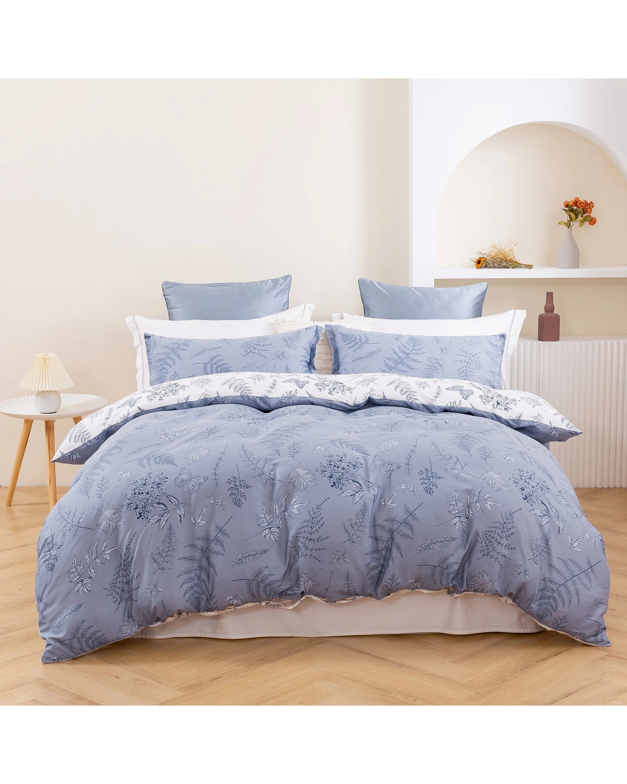 2 Dreamaker Daphne 100% Cotton Reversible Quilt Cover Set - Queen Bed - Floral and Botanical, 2 of 7