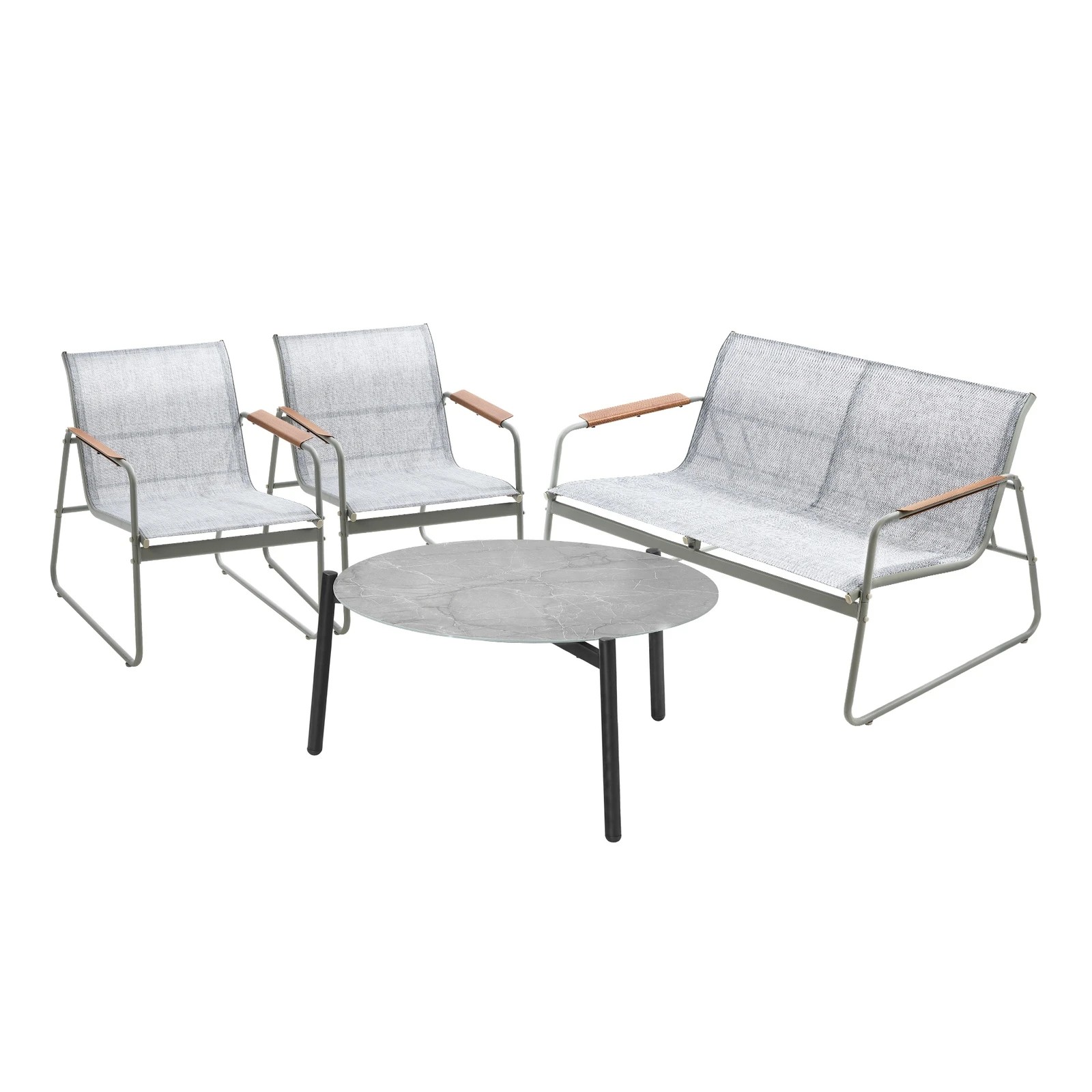 1 Livsip Outdoor Lounge Setting 4 Seater Furniture Patio 70cm Coffee Table Garden - Multi, 1 of 9